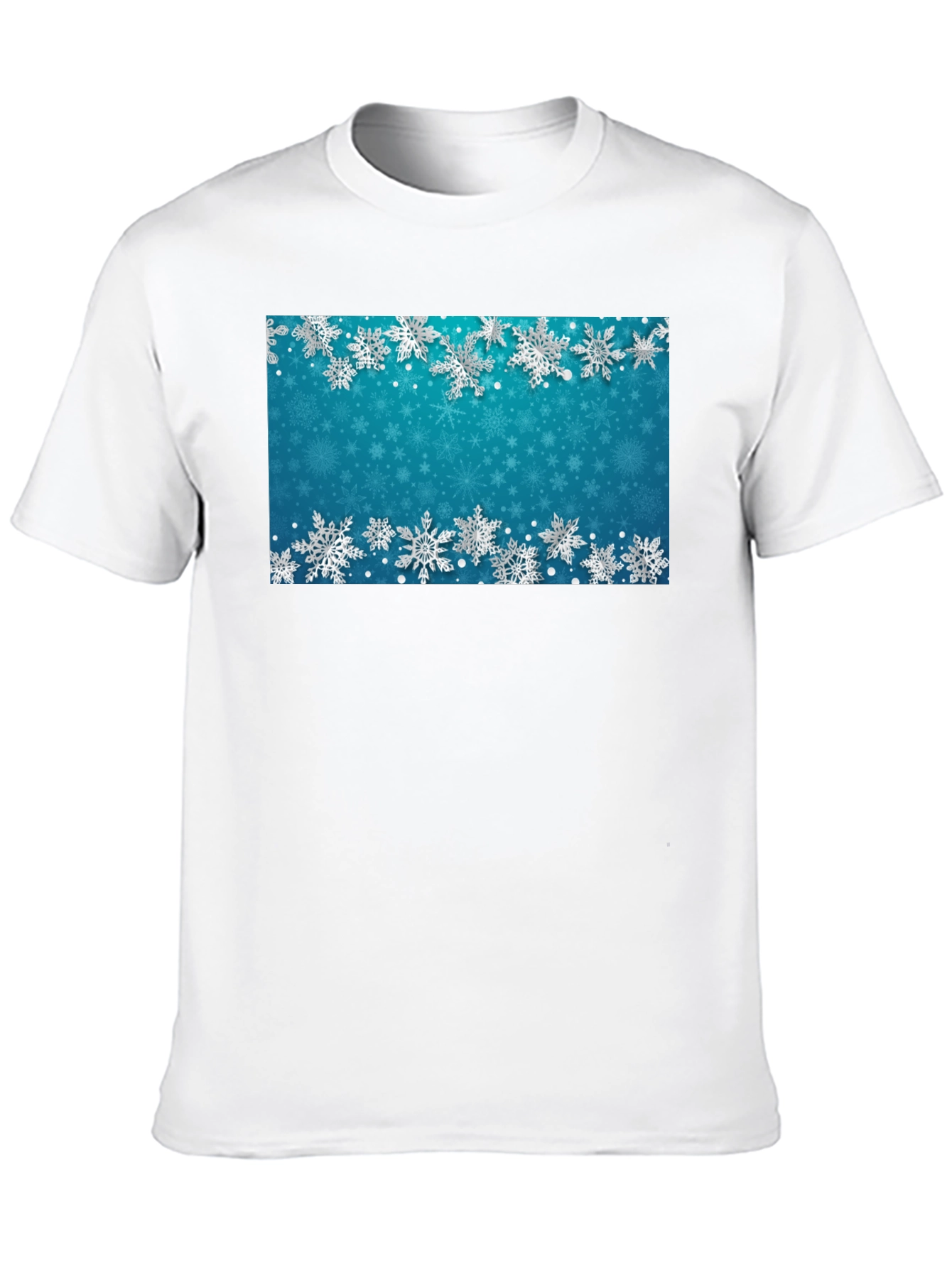 Snowflake Pattern T-Shirt - Winter Holiday Style
