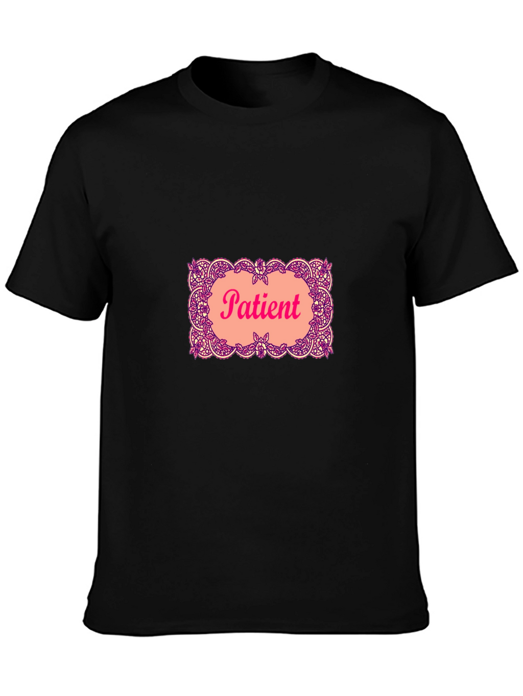 Patient Graphic T-Shirt - Black Crew Neck Tee