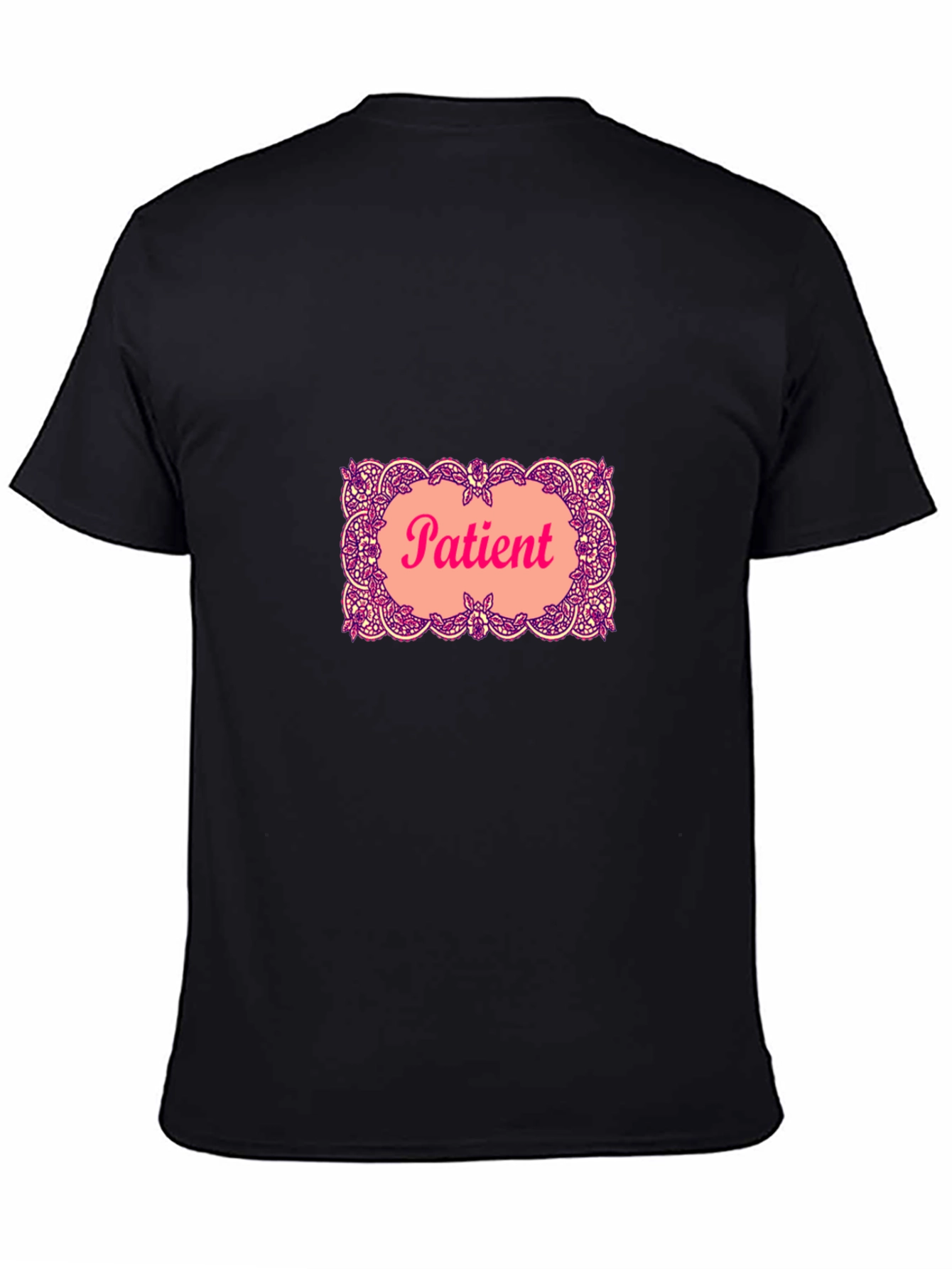 Patient Graphic T-Shirt - Black Crew Neck Tee