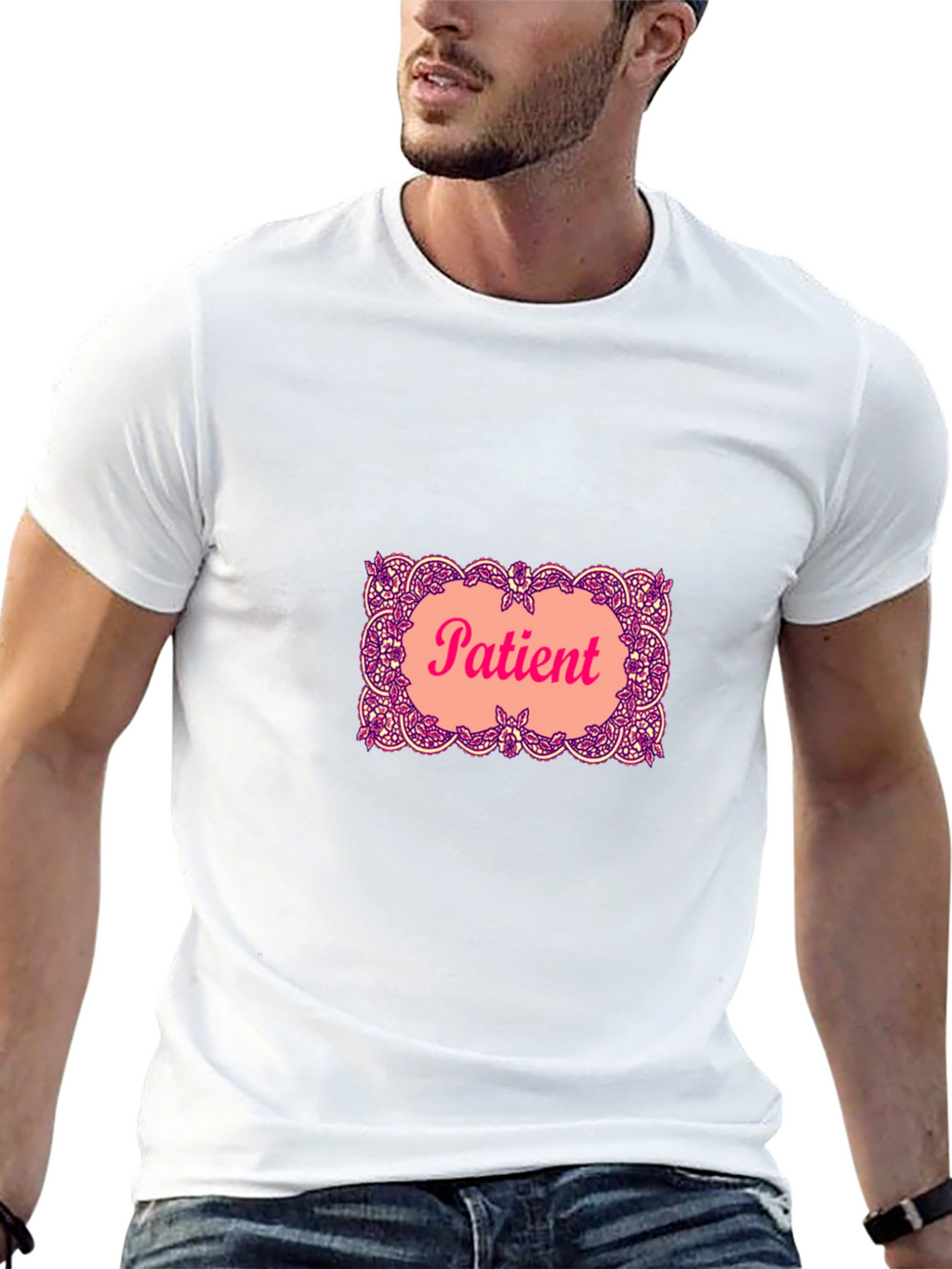 Patient Graphic T-Shirt - Black Crew Neck Tee