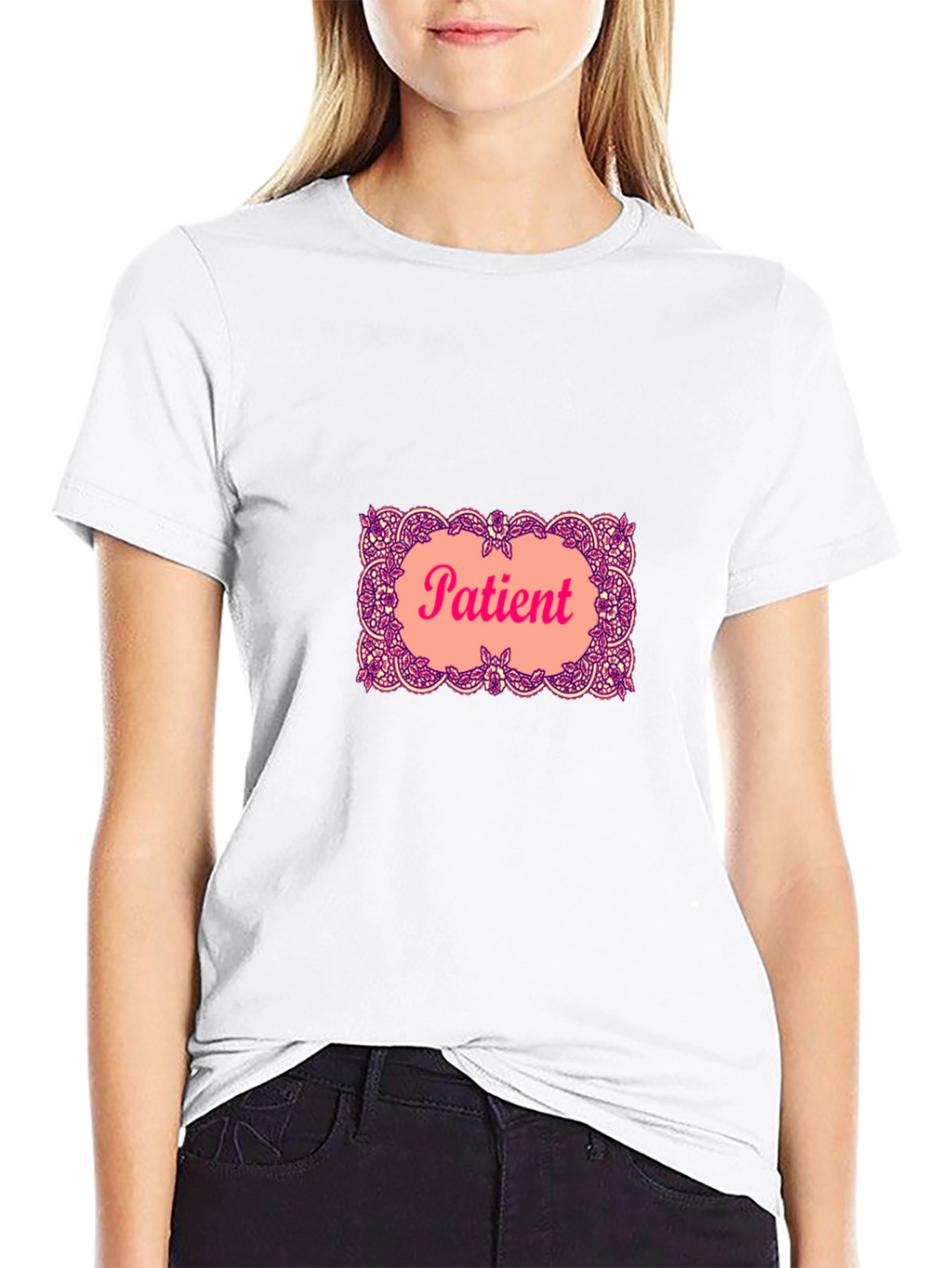 Patient Graphic T-Shirt - Black Crew Neck Tee