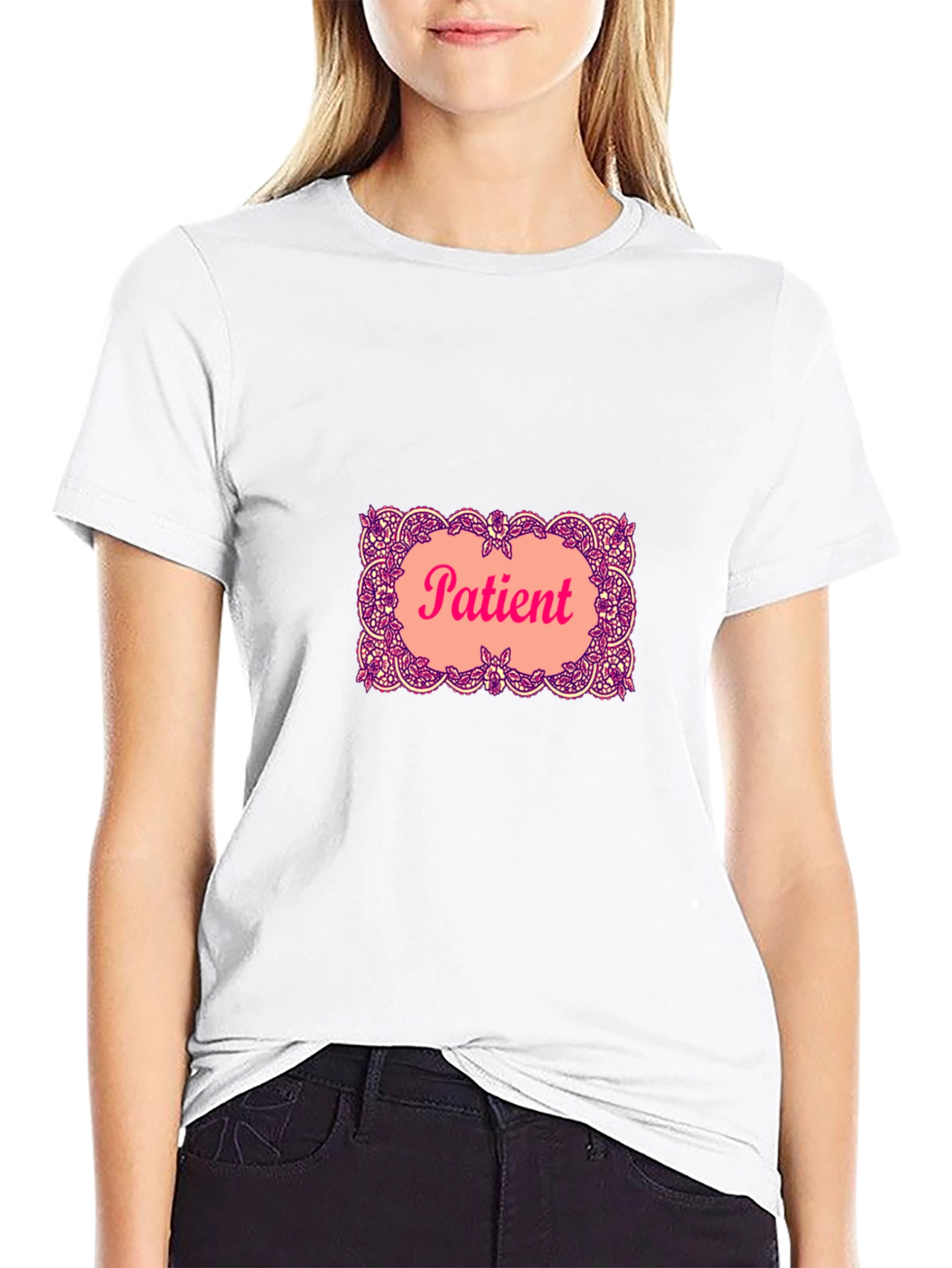 Patient Graphic T-Shirt - Black Crew Neck Tee