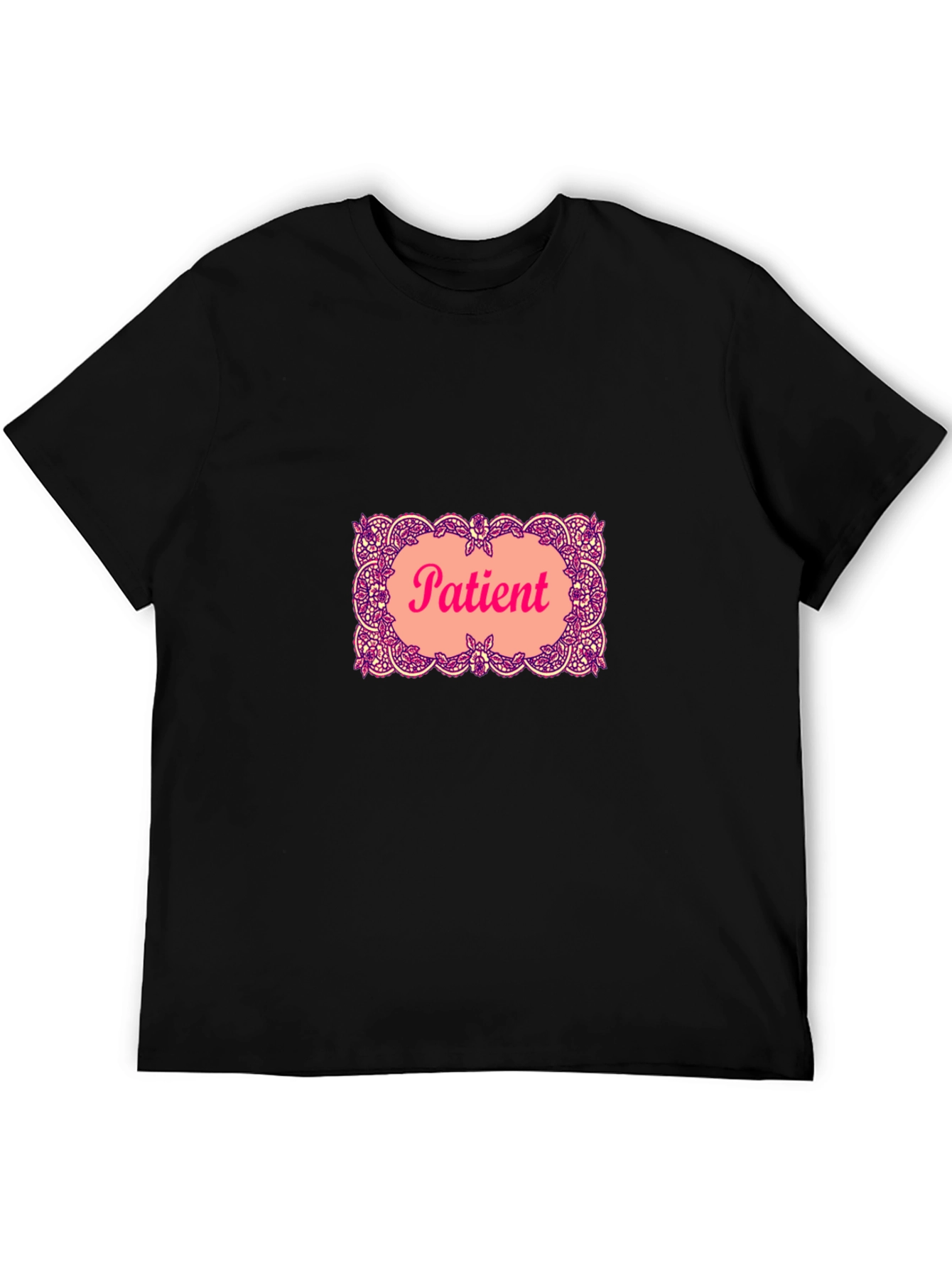 Patient Graphic T-Shirt - Black Crew Neck Tee