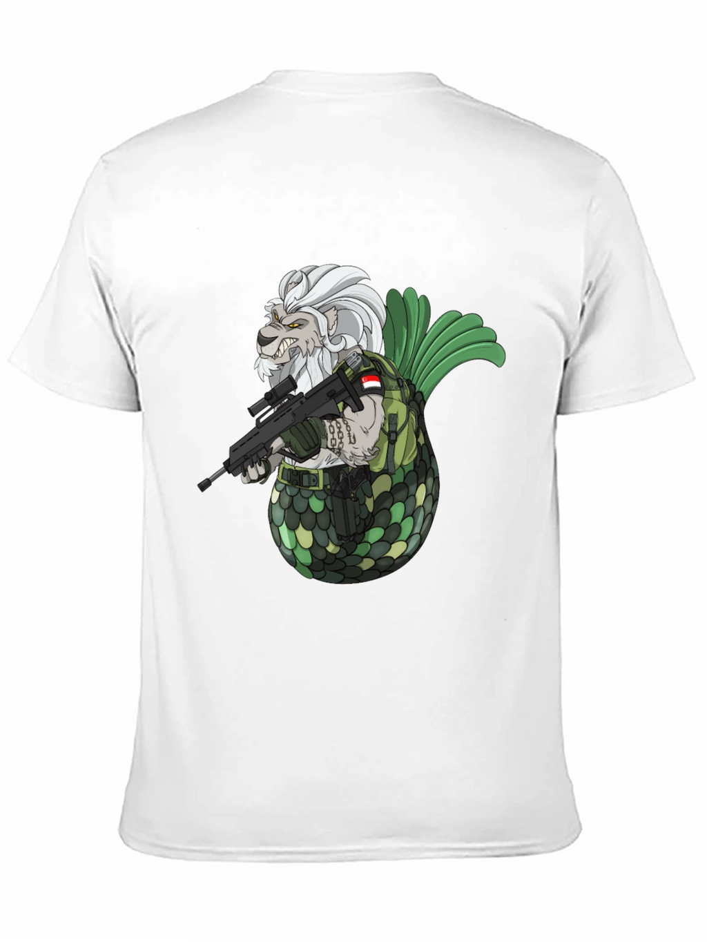 Merlion Soldier Graphic T-Shirt - Black
