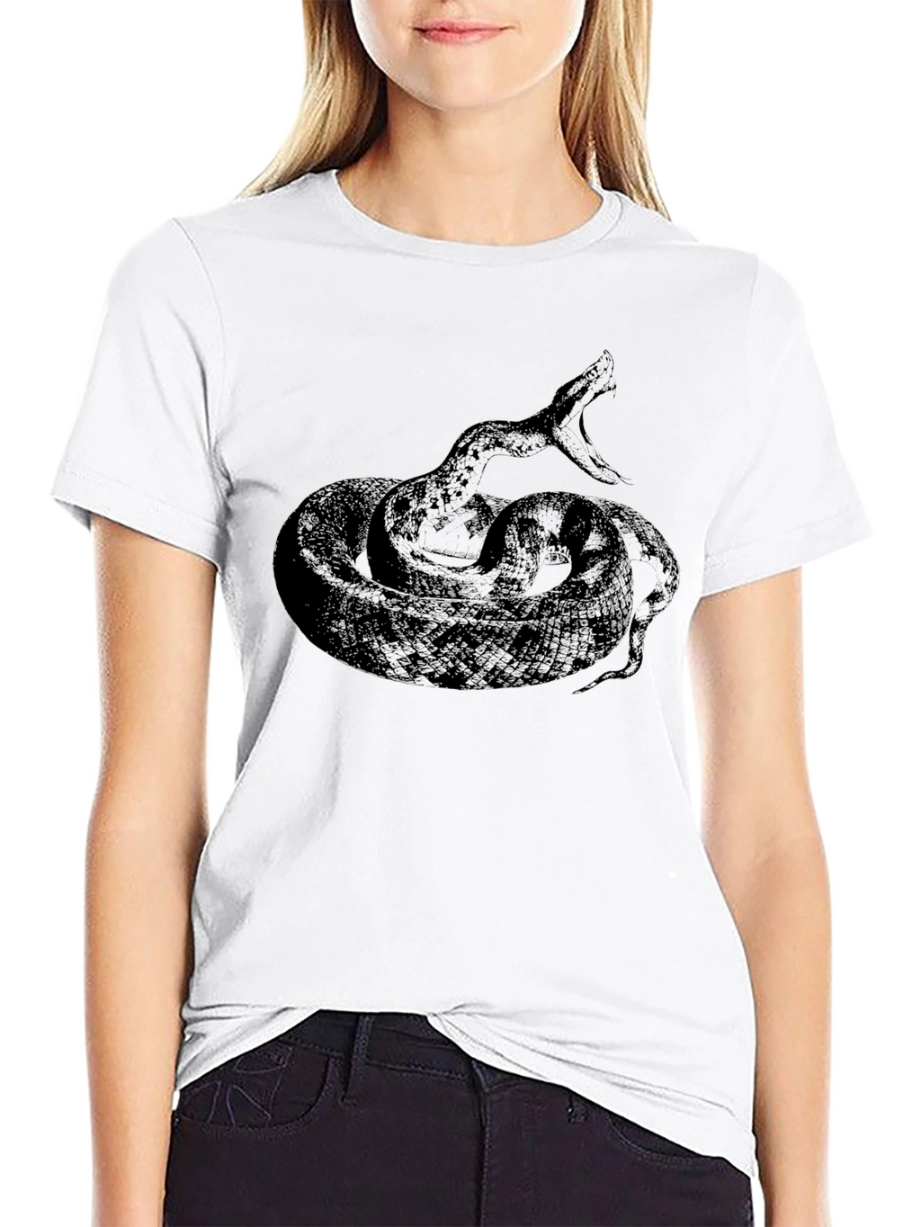 Mens Black Snake Graphic Tee