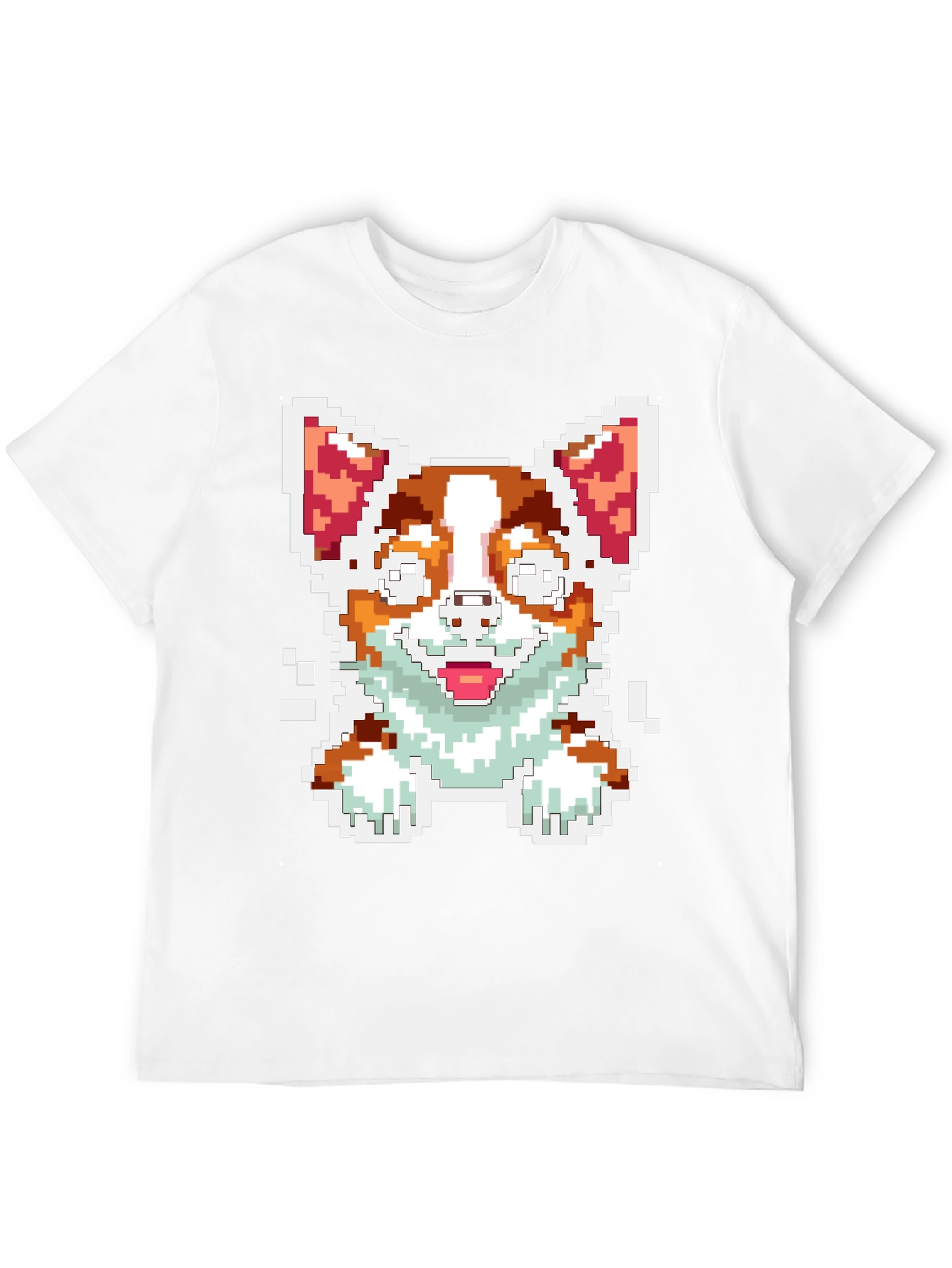 Pixel Art Corgi Dog Graphic Tee