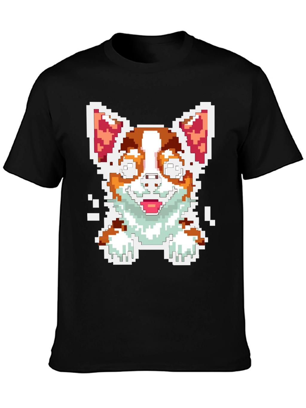 Pixel Art Corgi Dog Graphic Tee