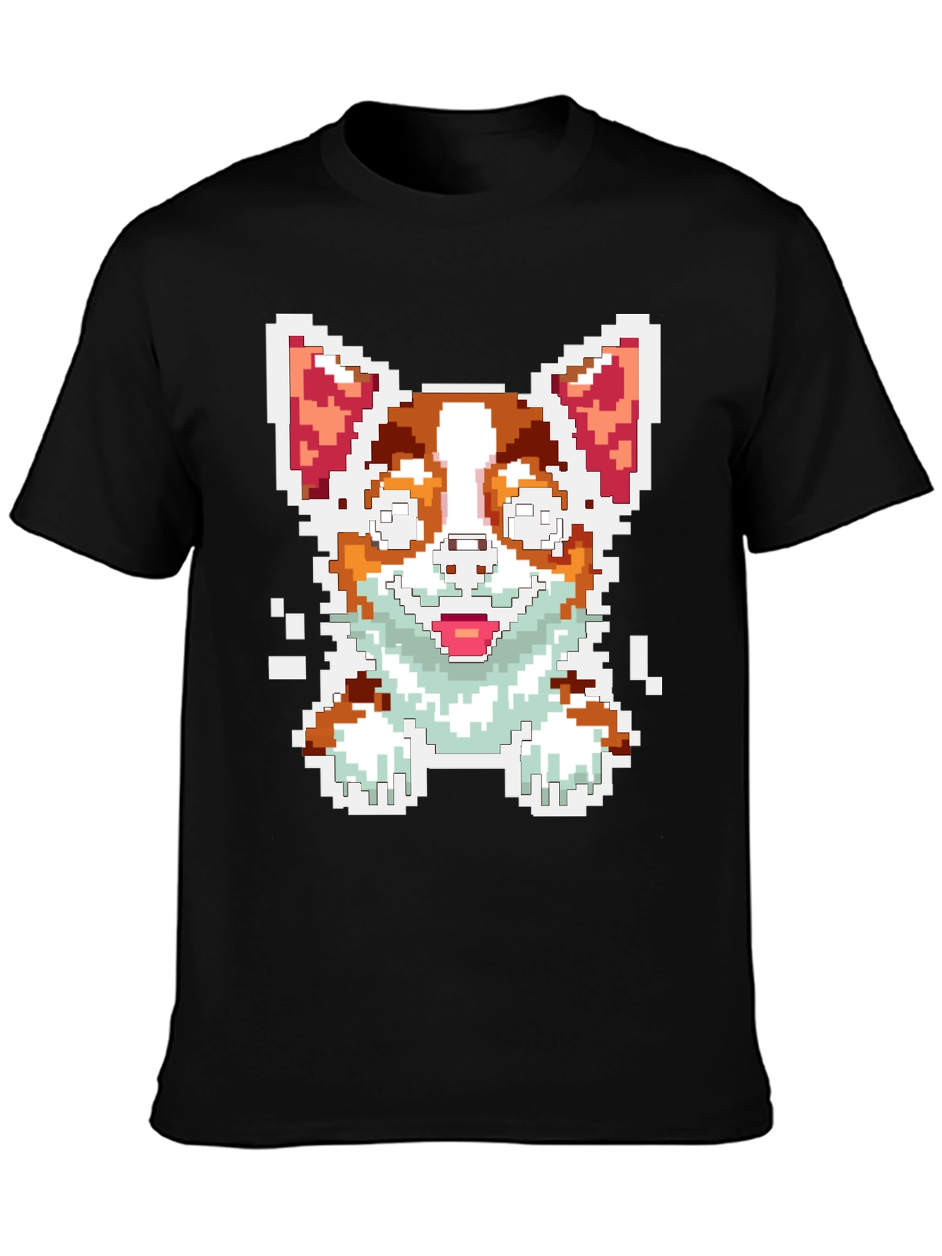 Pixel Art Corgi Dog Graphic Tee