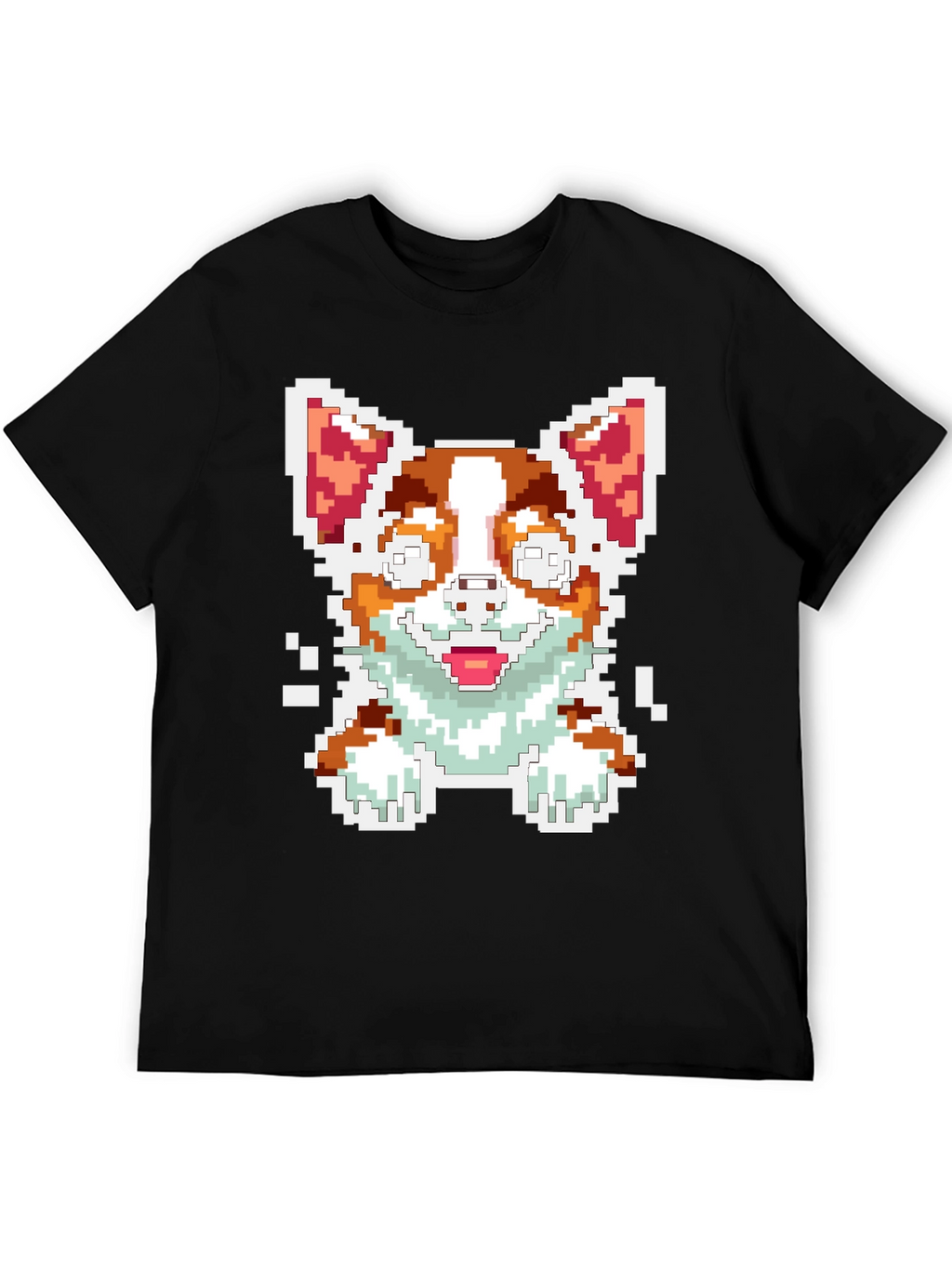 Pixel Art Corgi Dog Graphic Tee