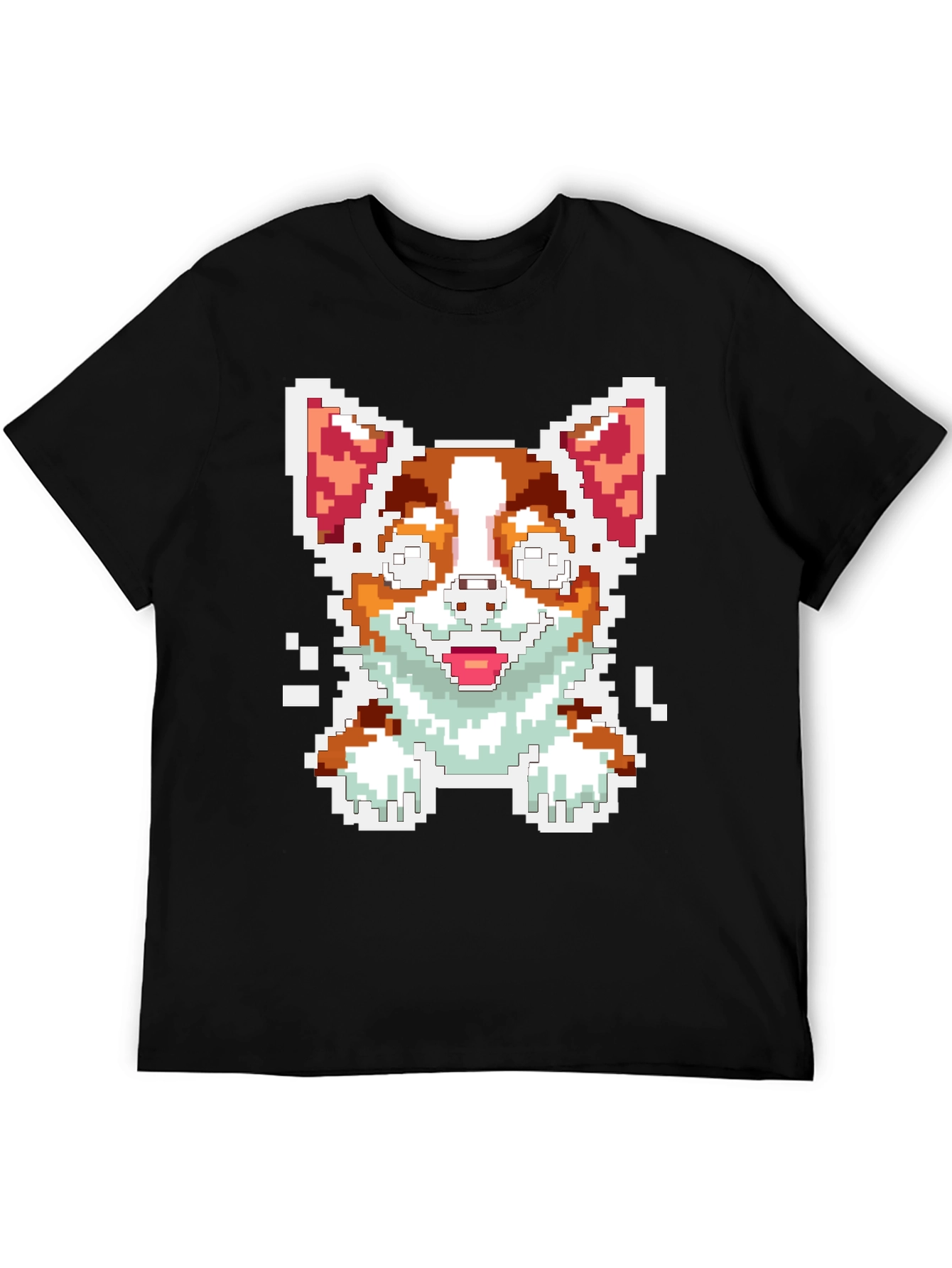 Pixel Art Corgi Dog Graphic Tee
