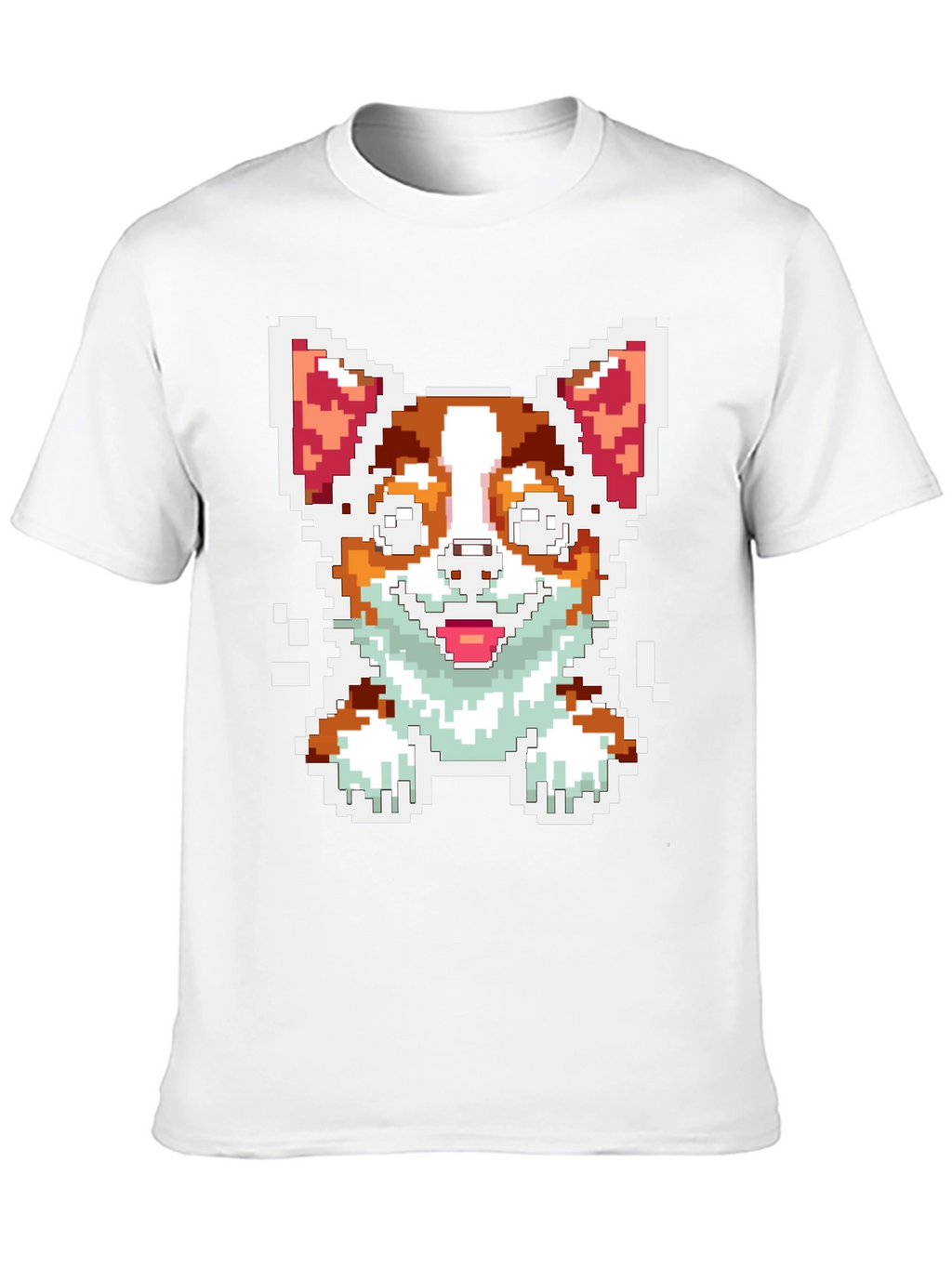 Pixel Art Corgi Dog Graphic Tee