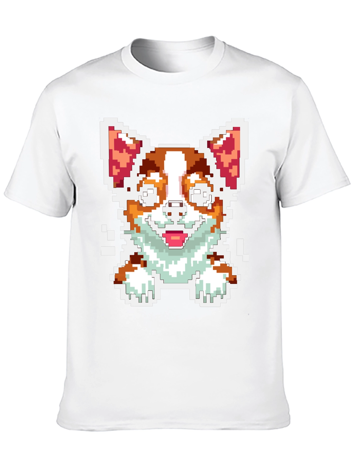 Pixel Art Corgi Dog Graphic Tee