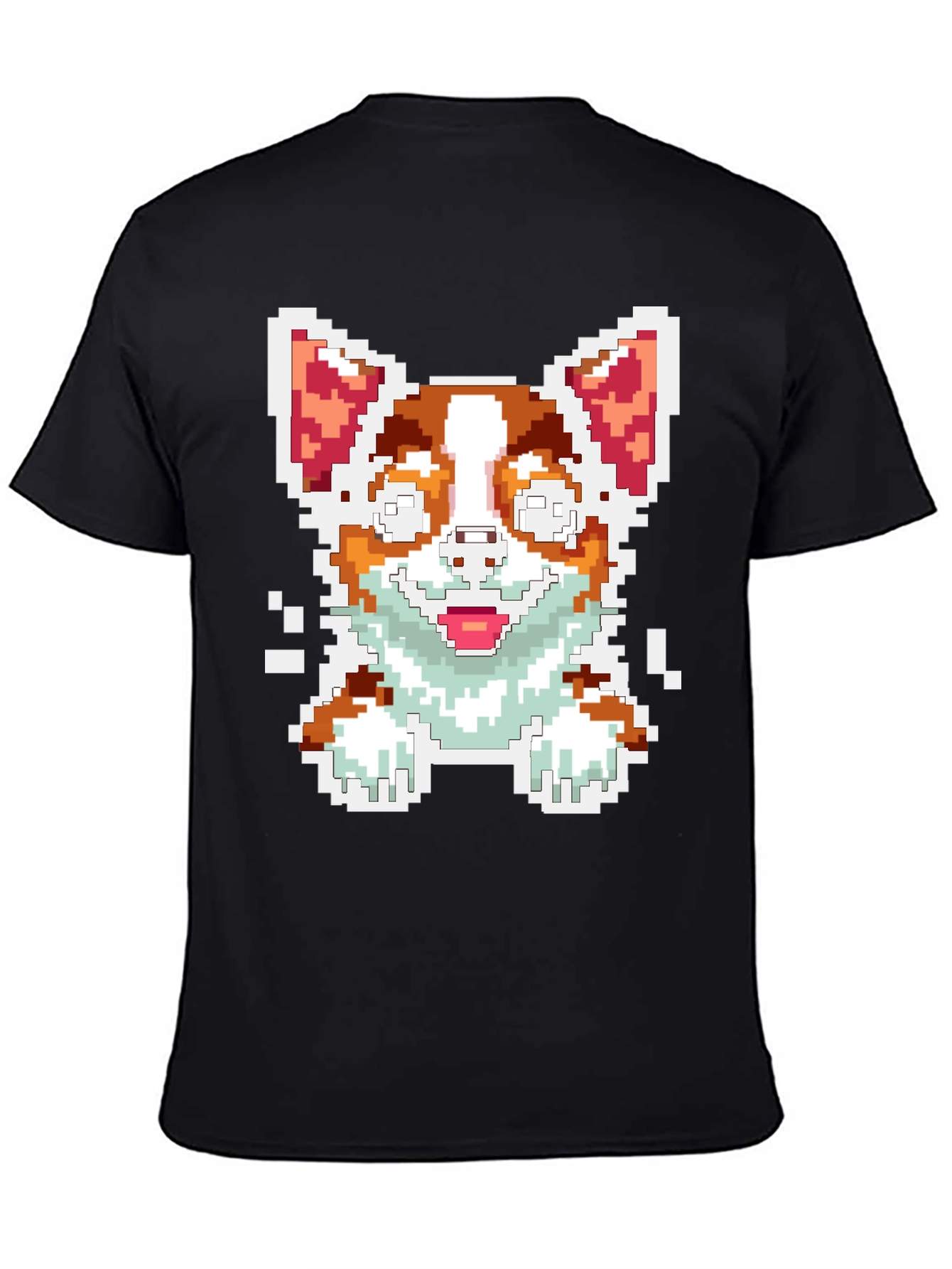 Pixel Art Corgi Dog Graphic Tee