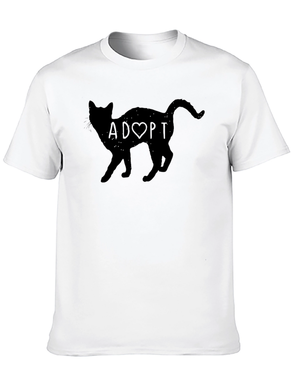 Adopt a Cat Graphic T-Shirt - Black