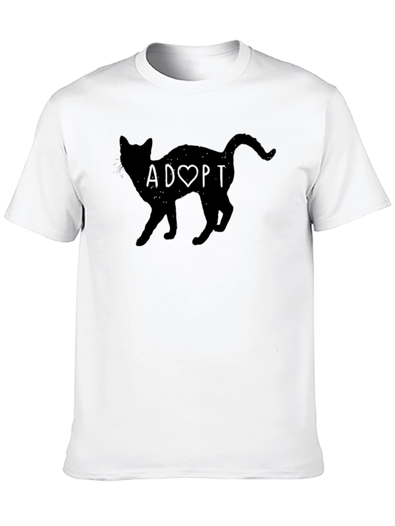 Adopt a Cat Graphic T-Shirt - Black