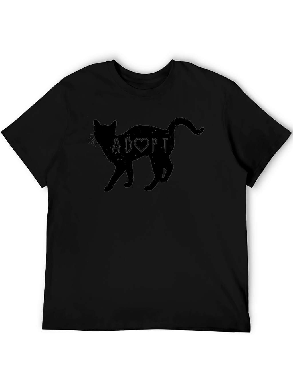 Adopt a Cat Graphic T-Shirt - Black