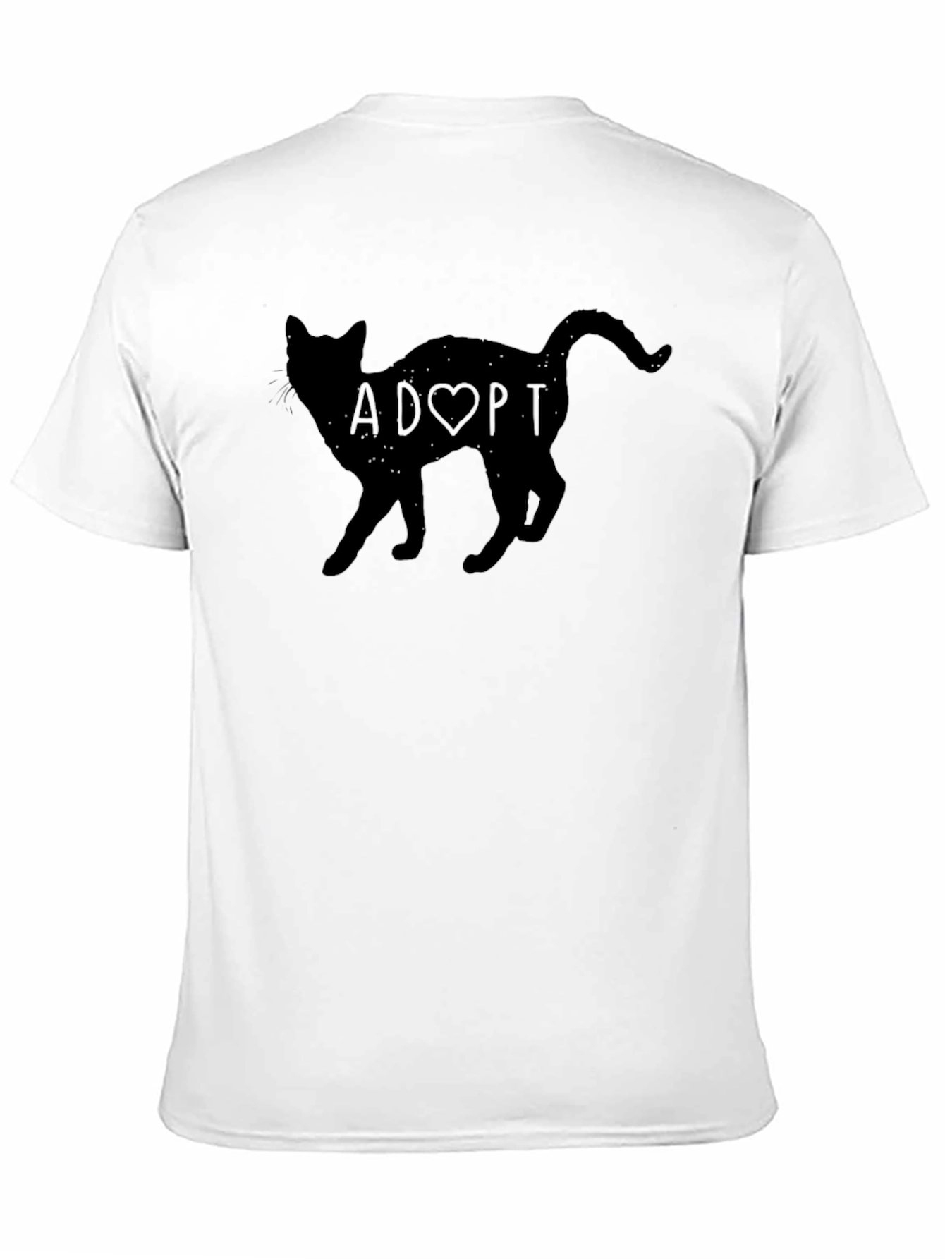 Adopt a Cat Graphic T-Shirt - Black