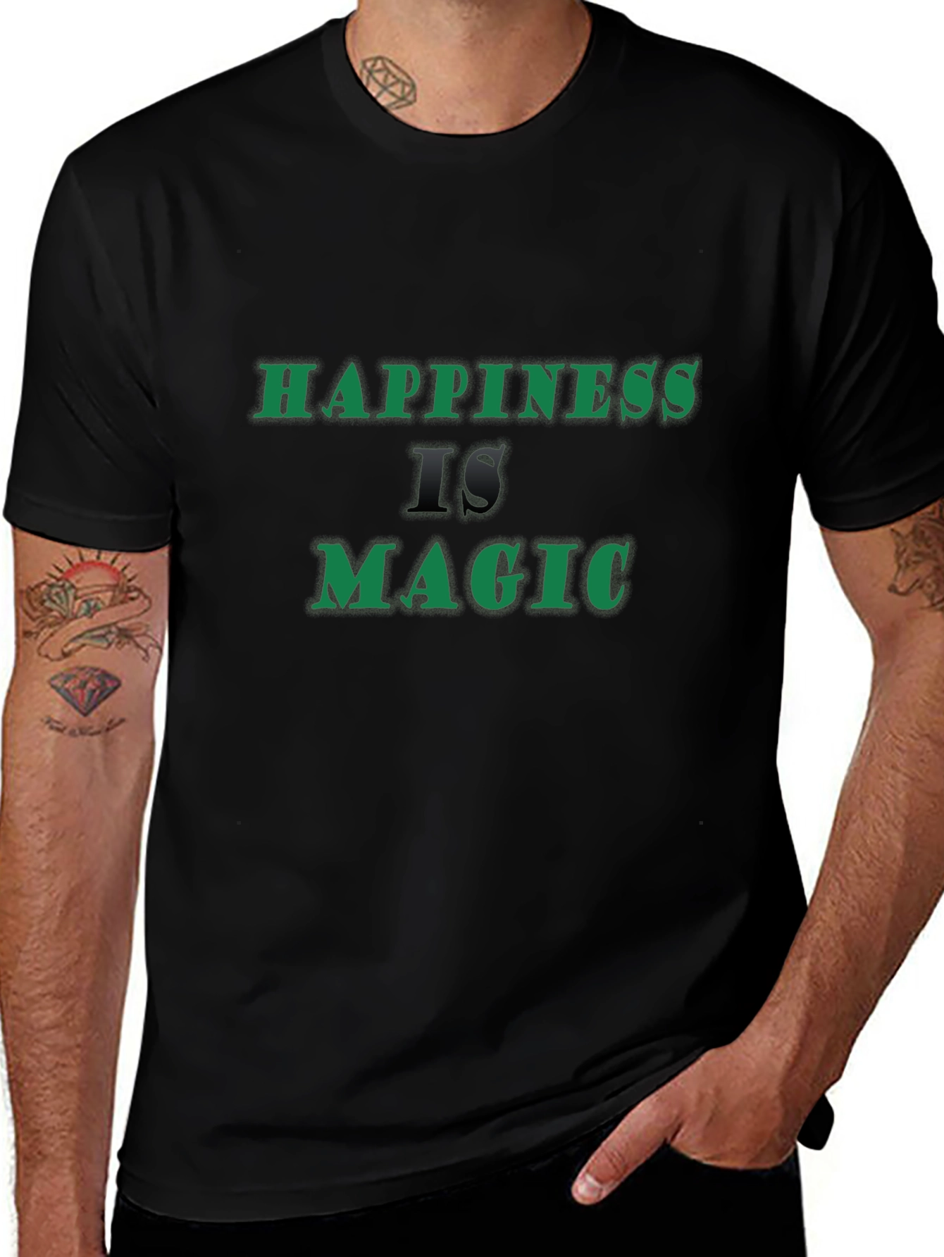 Happiness is Magic Black T-Shirt