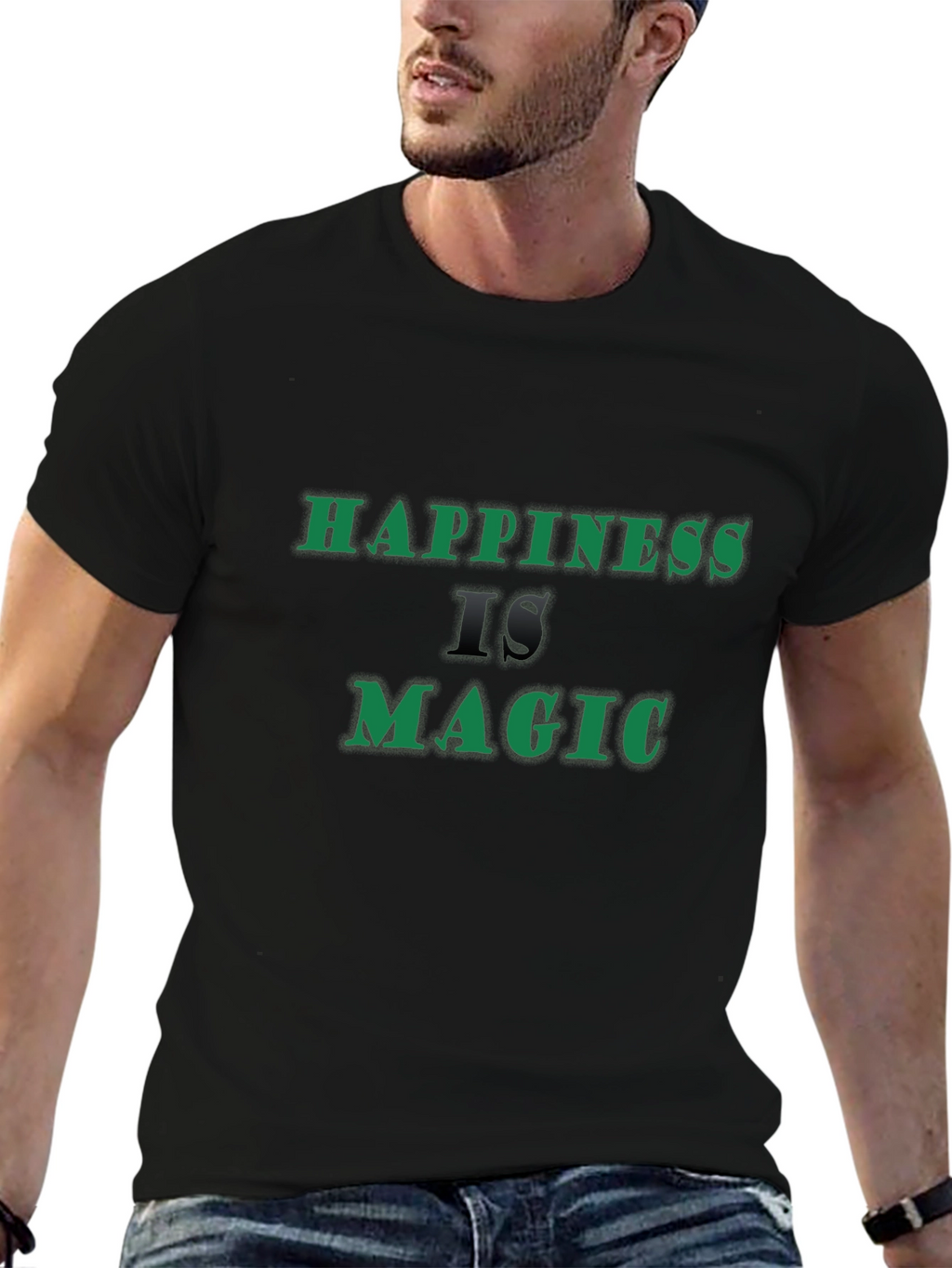 Happiness is Magic Black T-Shirt