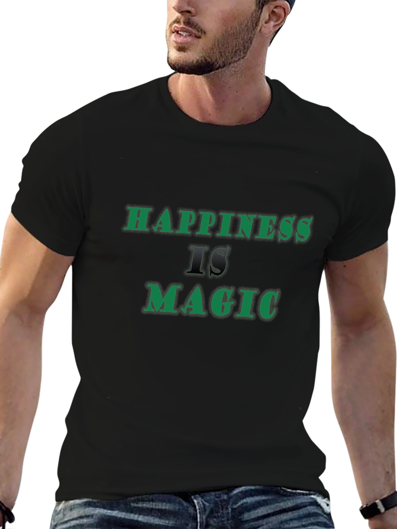 Happiness is Magic Black T-Shirt