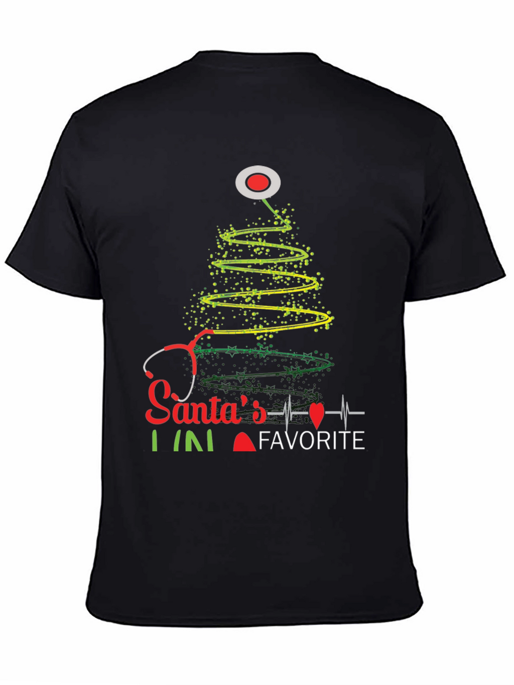 Santas Favorite Nurse Christmas Tree T-Shirt