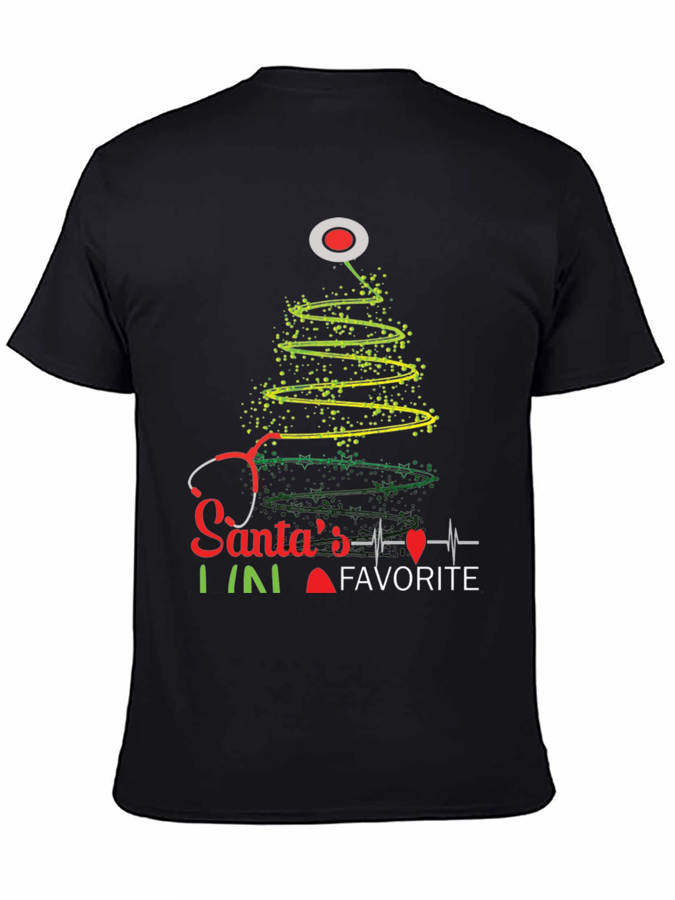 Santas Favorite Nurse Christmas Tree T-Shirt