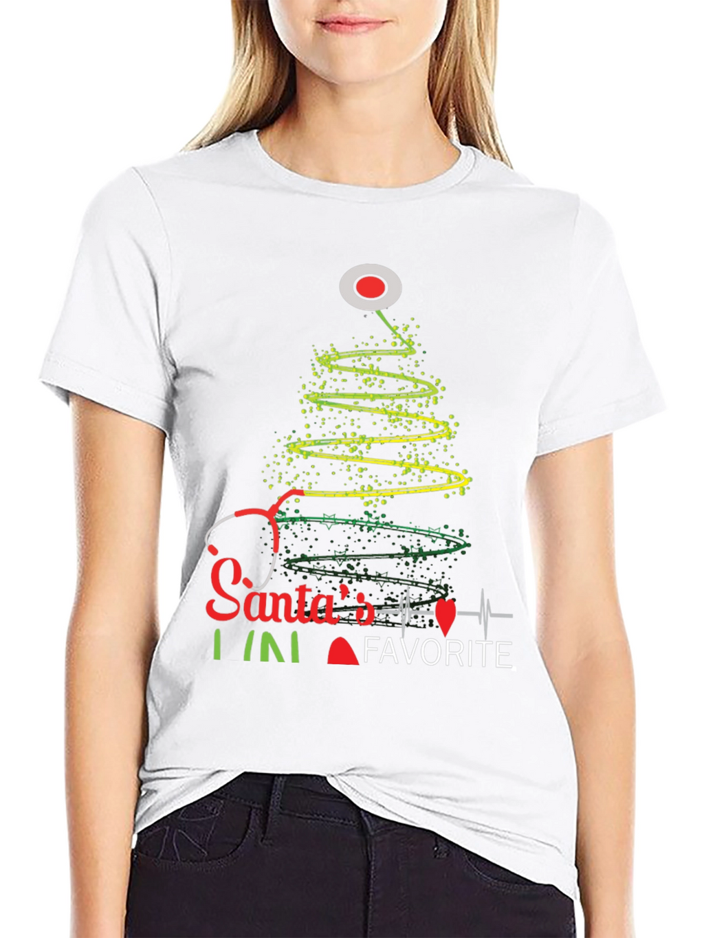 Santas Favorite Nurse Christmas Tree T-Shirt