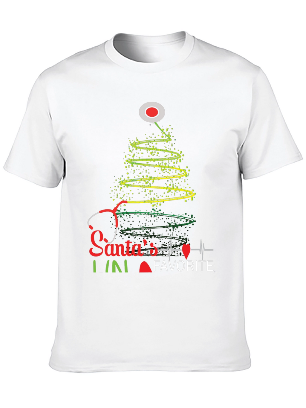 Santas Favorite Nurse Christmas Tree T-Shirt