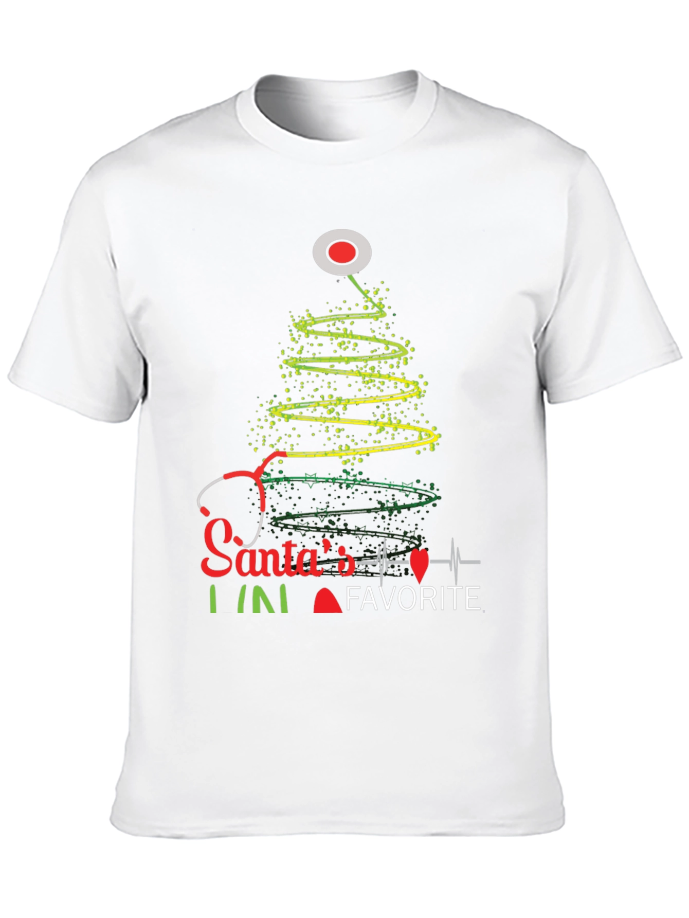 Santas Favorite Nurse Christmas Tree T-Shirt