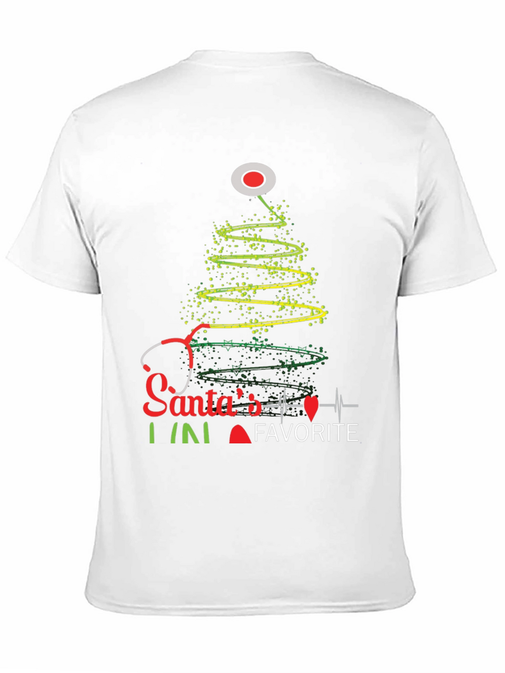 Santas Favorite Nurse Christmas Tree T-Shirt