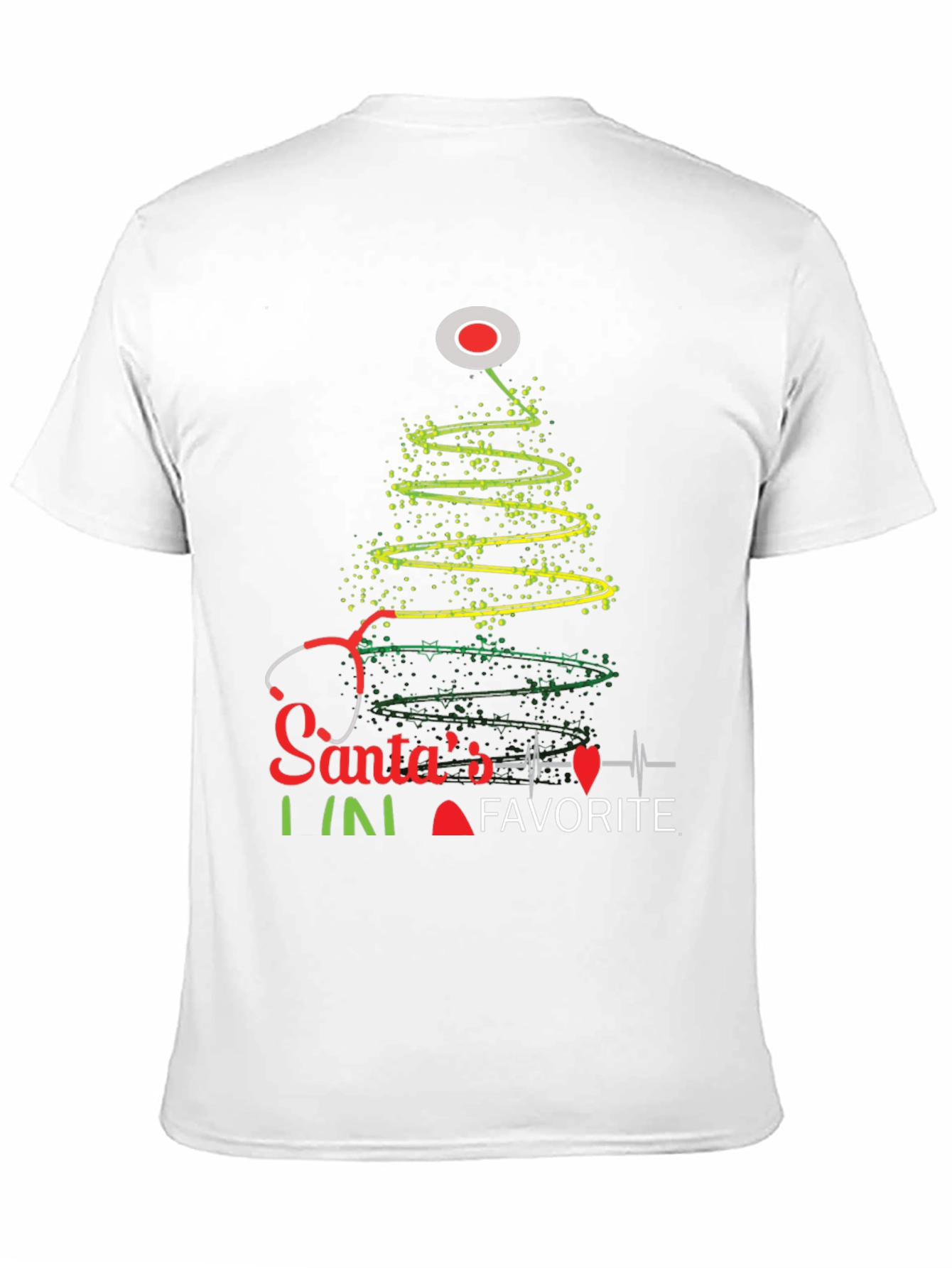 Santas Favorite Nurse Christmas Tree T-Shirt