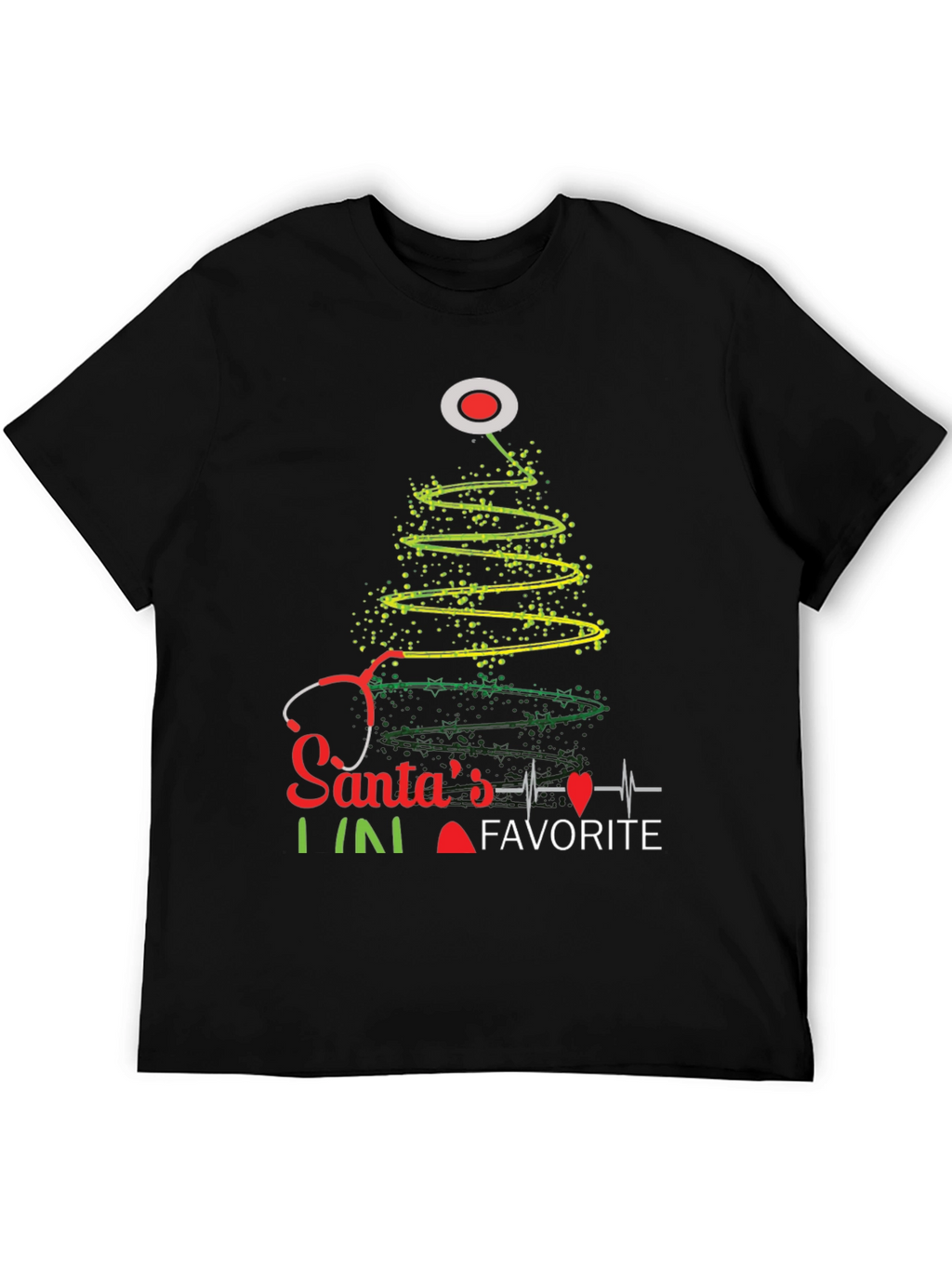 Santas Favorite Nurse Christmas Tree T-Shirt
