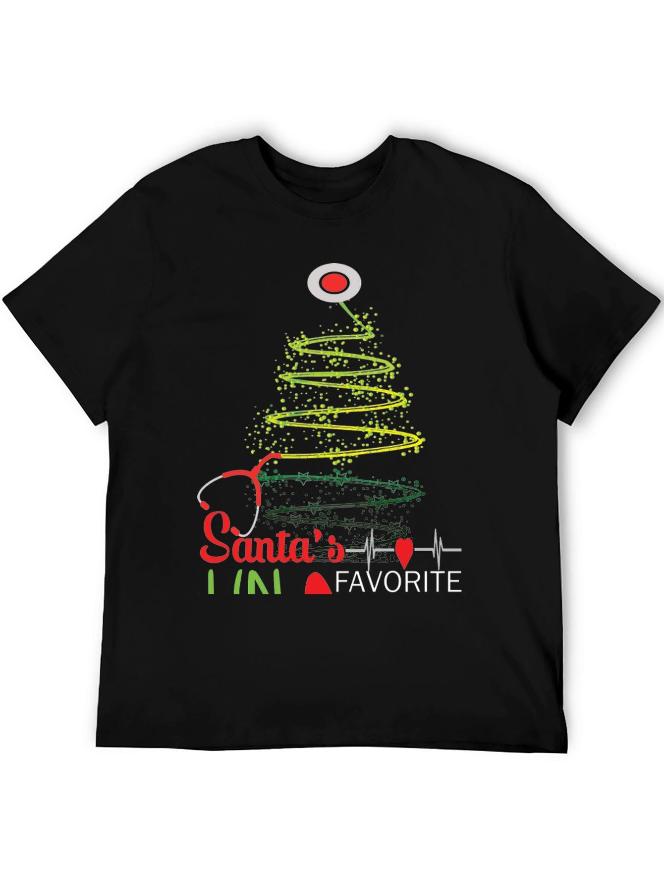 Santas Favorite Nurse Christmas Tree T-Shirt