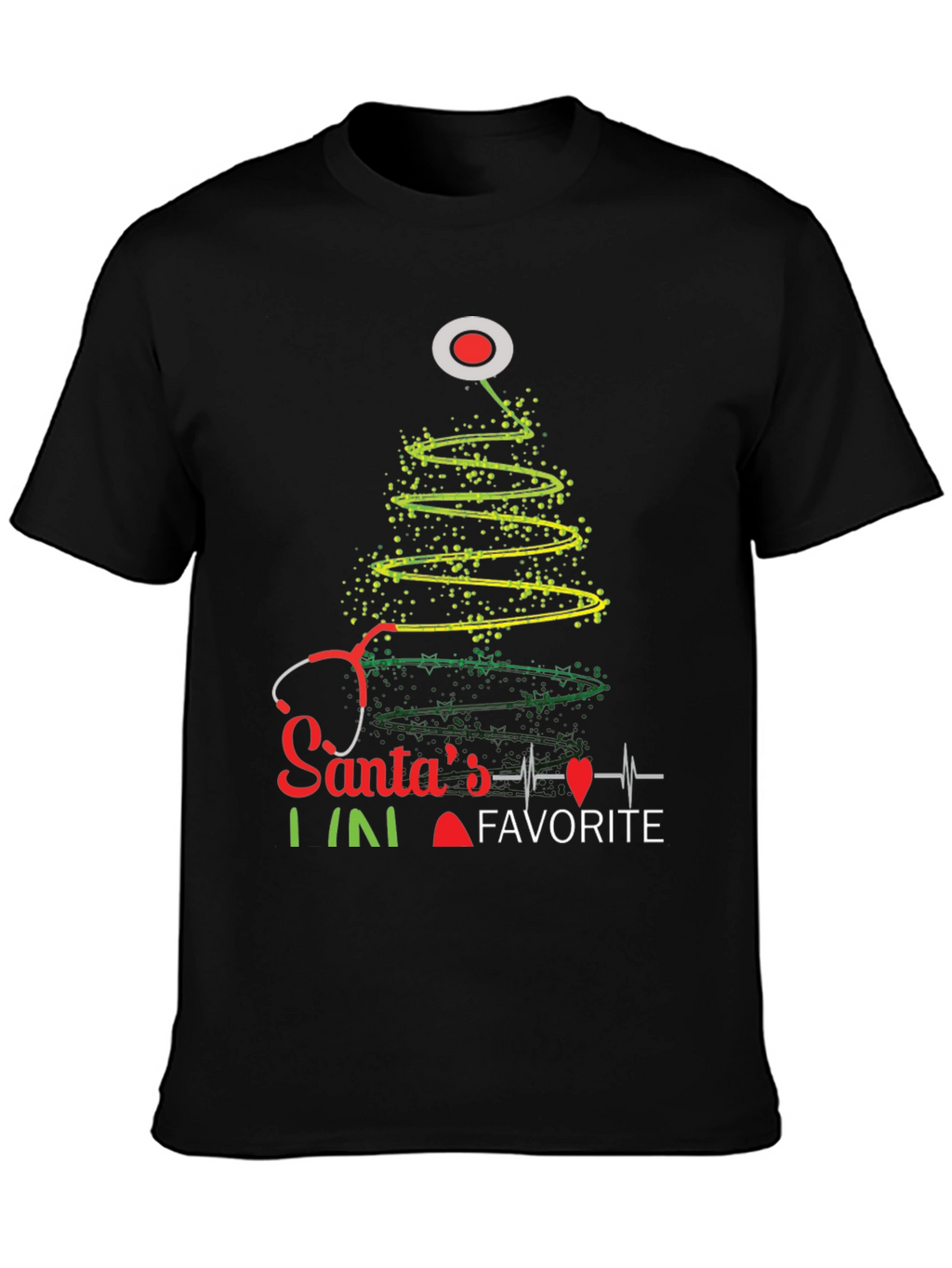 Santas Favorite Nurse Christmas Tree T-Shirt