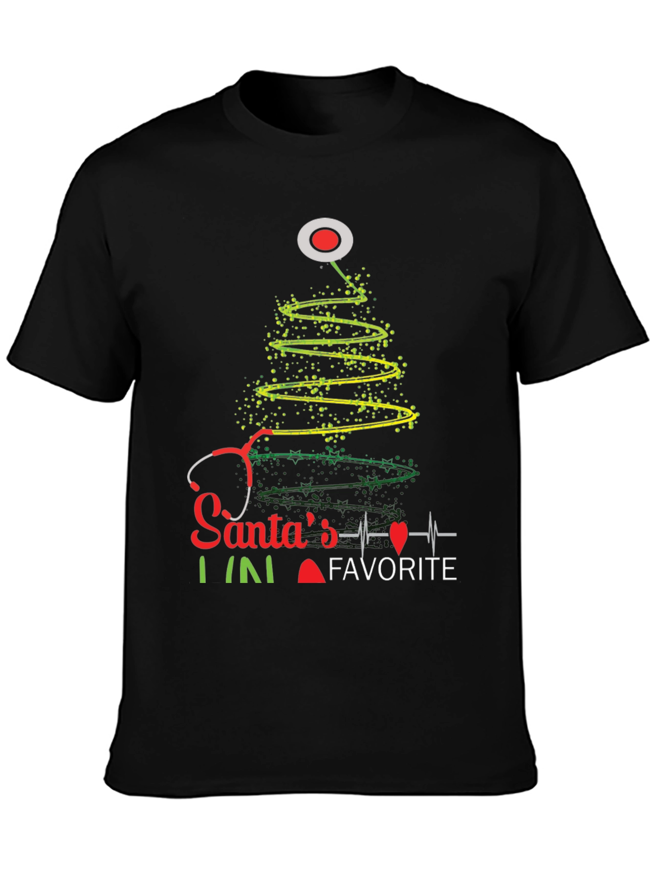 Santas Favorite Nurse Christmas Tree T-Shirt