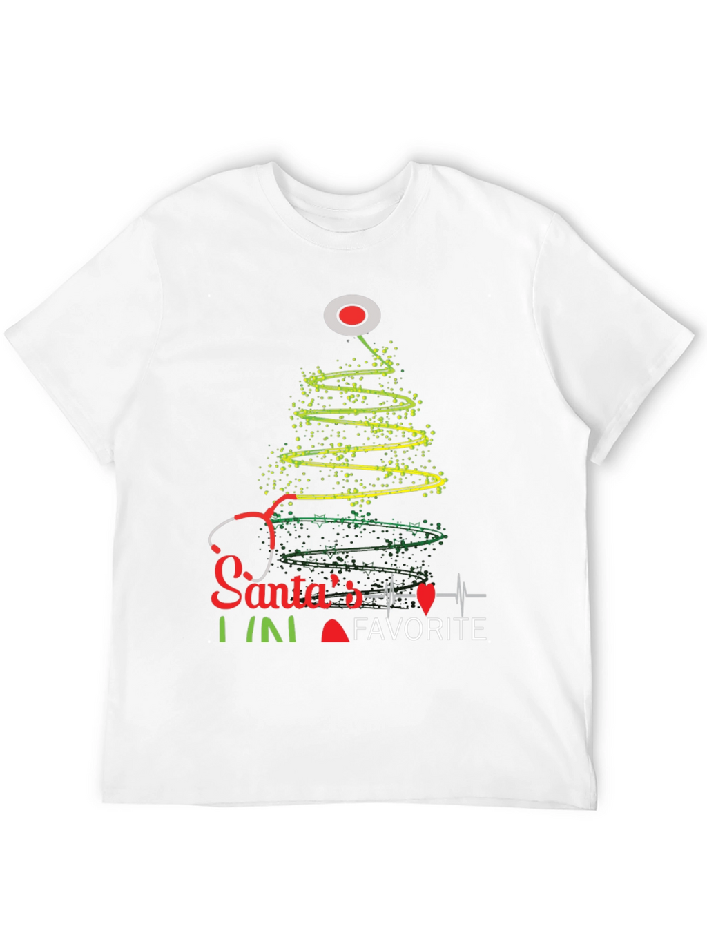 Santas Favorite Nurse Christmas Tree T-Shirt