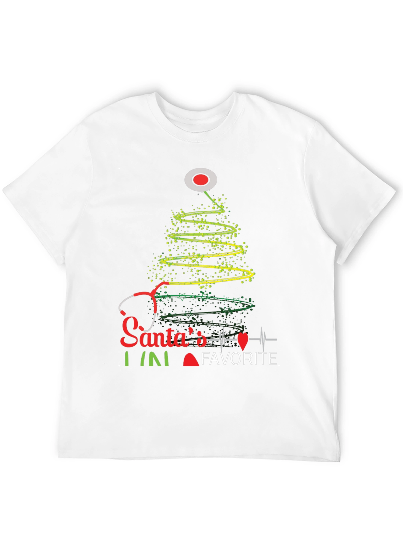 Santas Favorite Nurse Christmas Tree T-Shirt