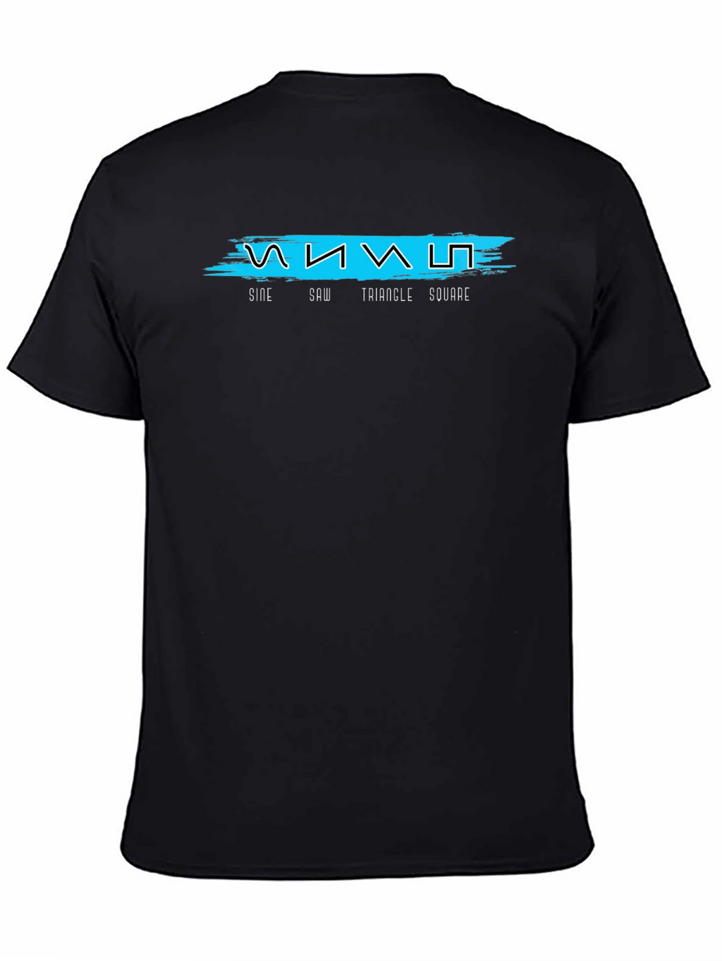 Sine Saw Triangle Square Black Graphic Tee