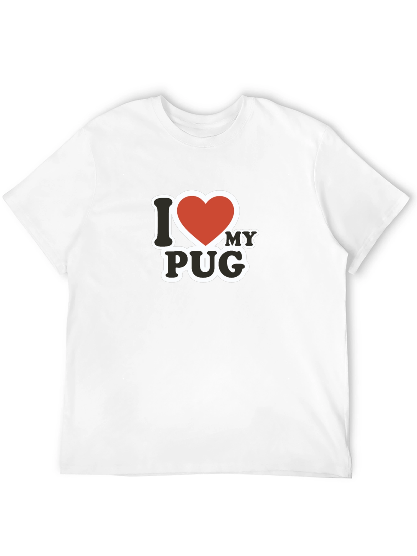 I Love My Pug T-Shirt - Black Cotton Tee