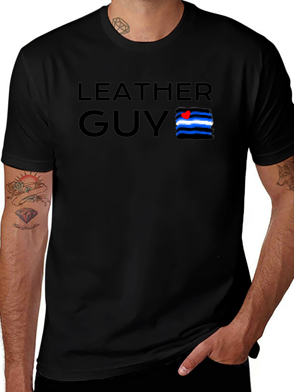 Leather Guy Pride Tee - Black Cotton T-Shirt