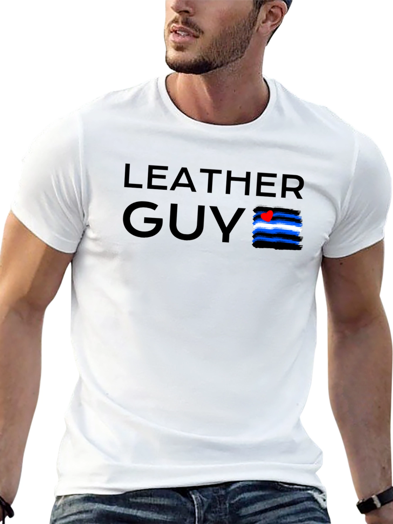 Leather Guy Pride Tee - Black Cotton T-Shirt