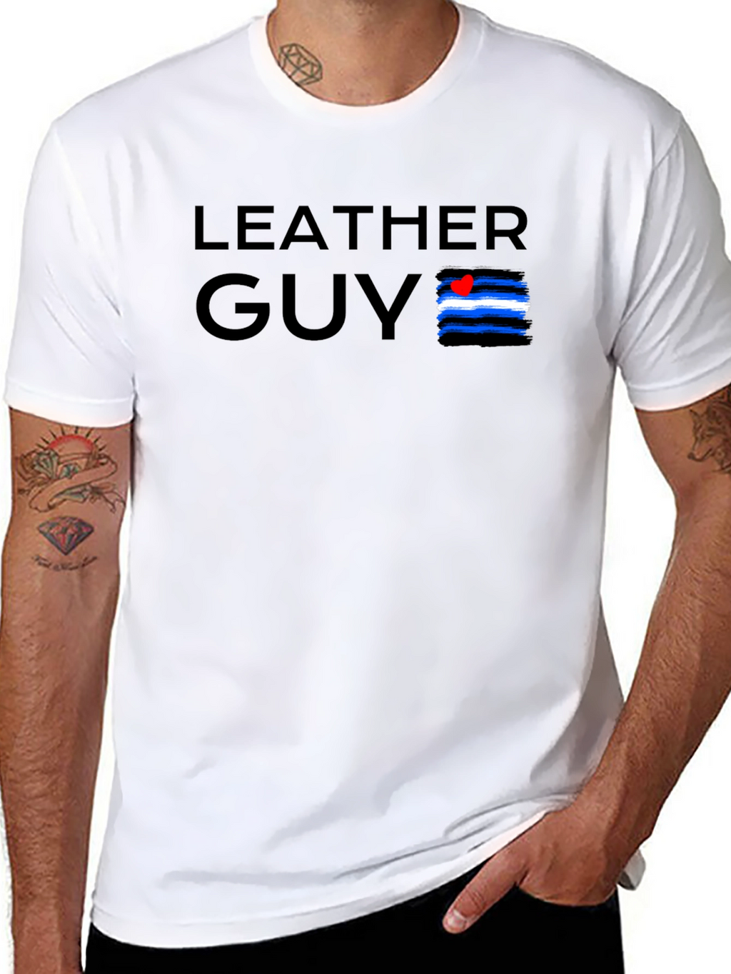Leather Guy Pride Tee - Black Cotton T-Shirt