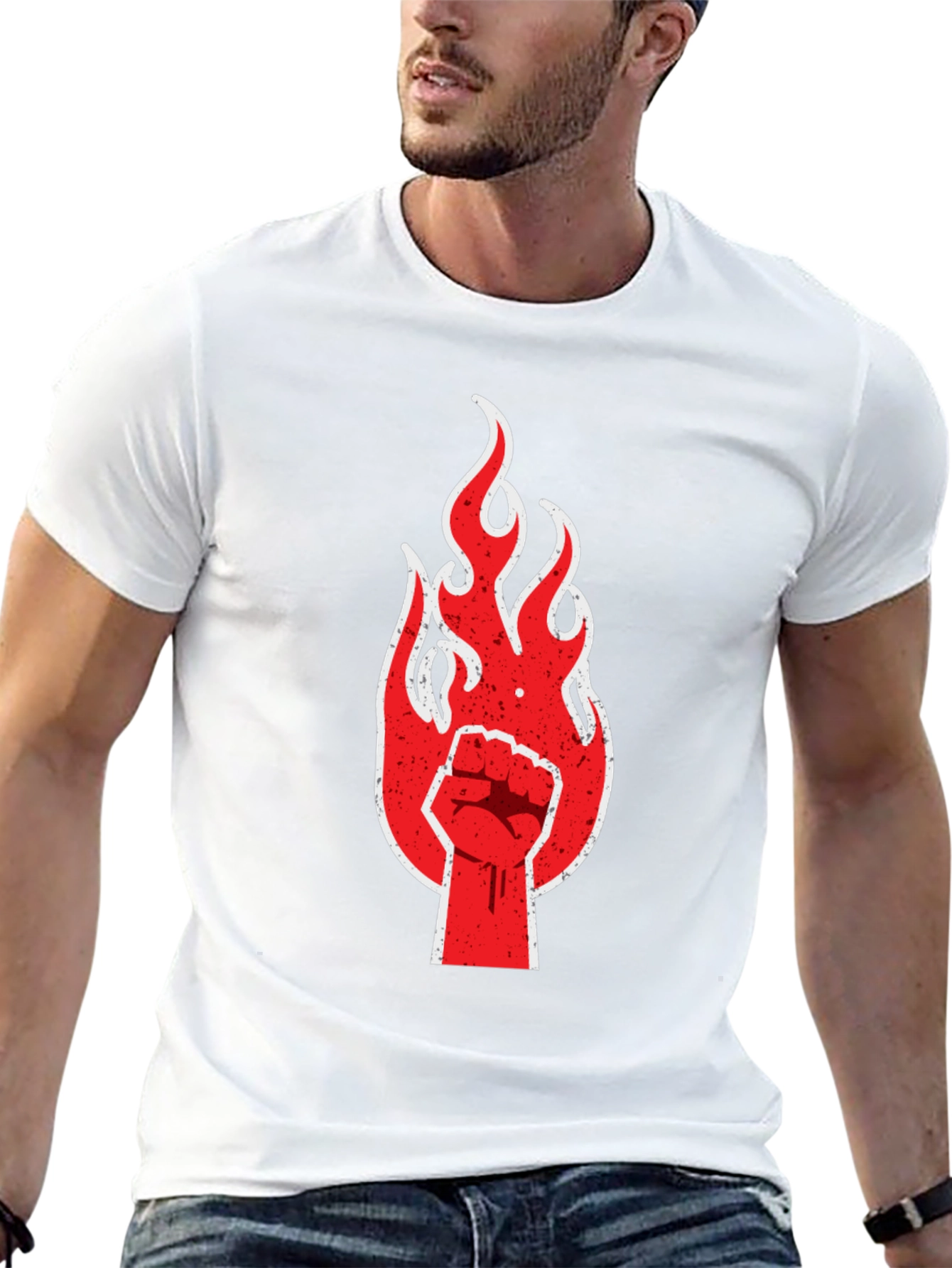 Fiery Fist Graphic Tee - Bold Rebellion Style