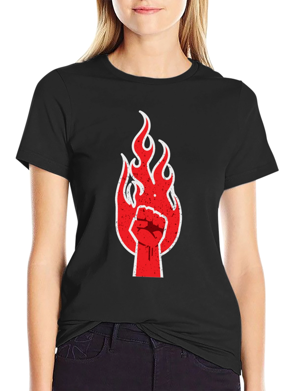 Fiery Fist Graphic Tee - Bold Rebellion Style