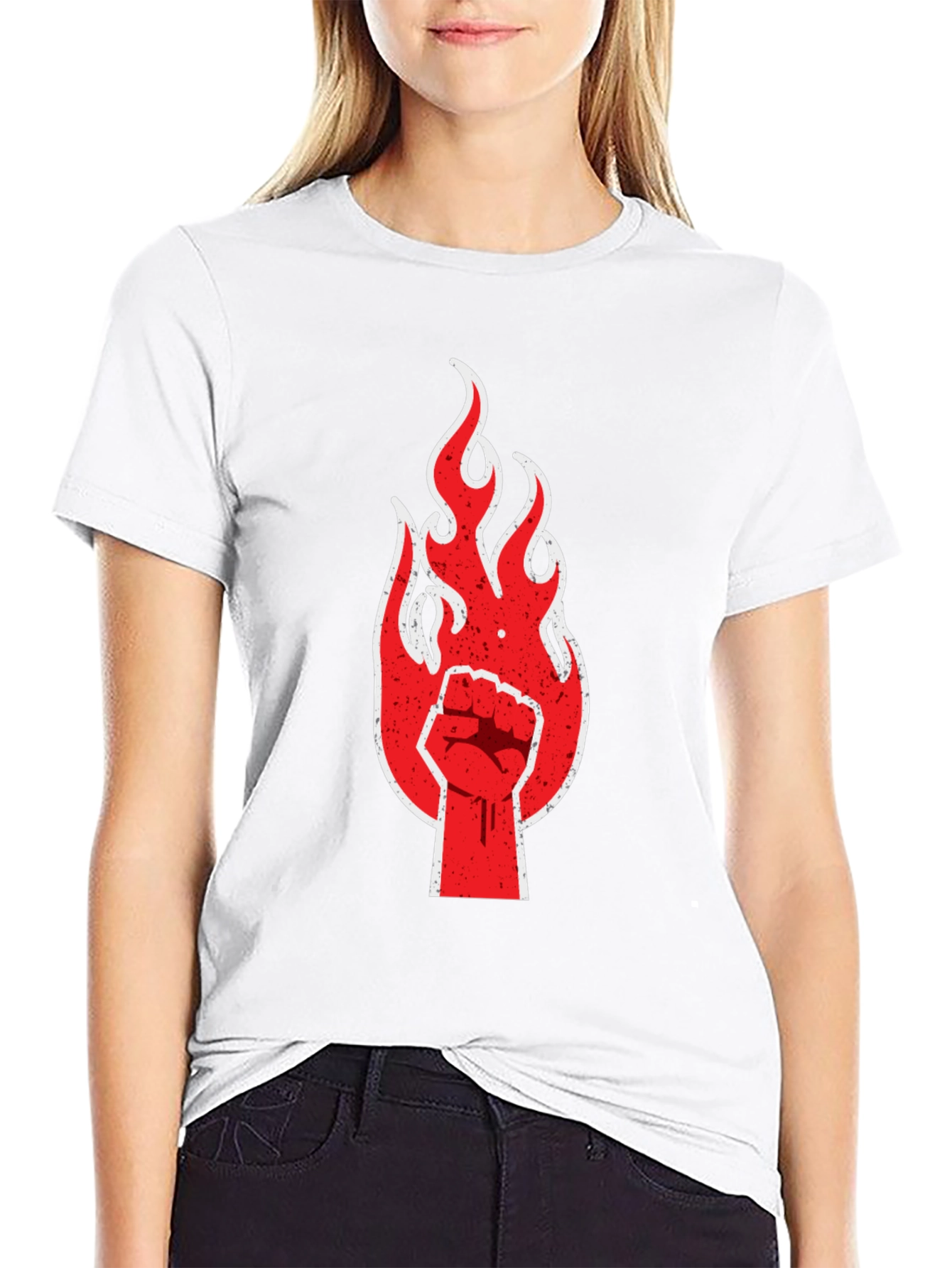 Fiery Fist Graphic Tee - Bold Rebellion Style