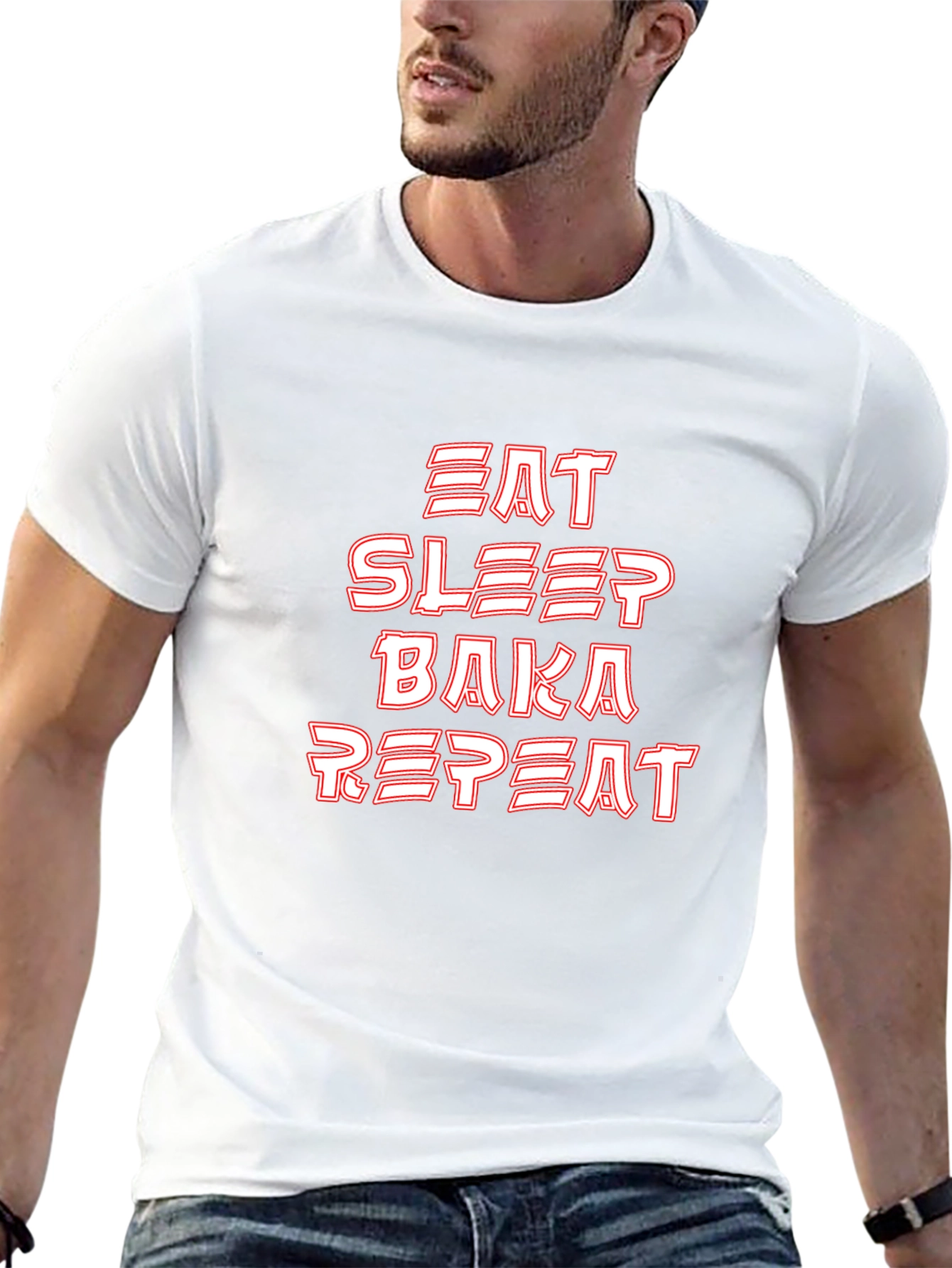 Eat Sleep Baka Repeat Graphic Tee