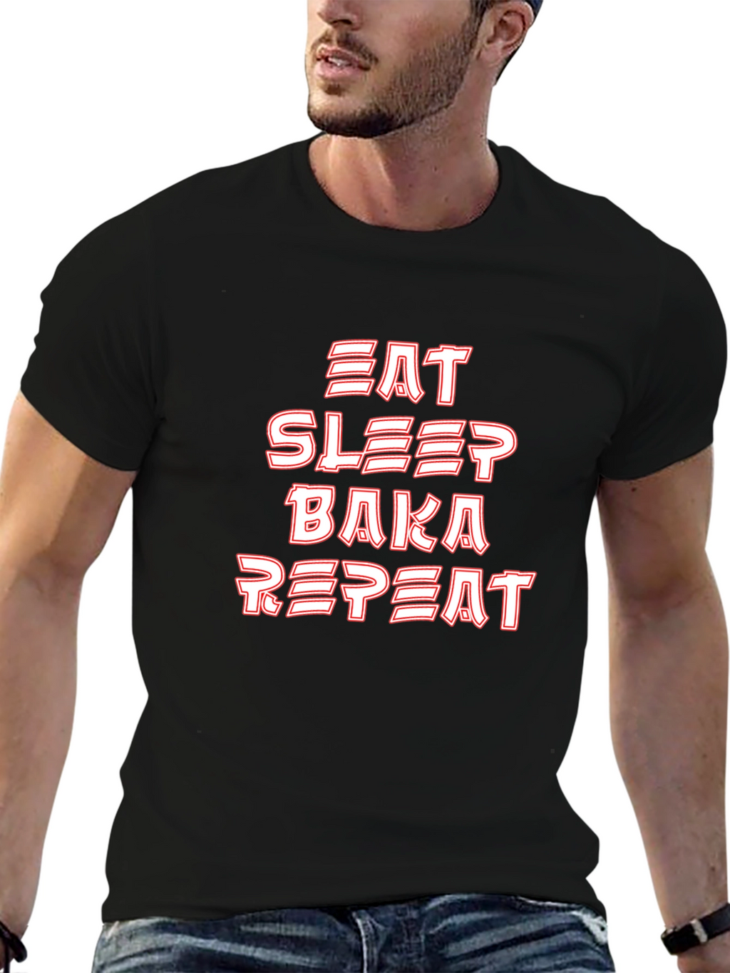 Eat Sleep Baka Repeat Graphic Tee