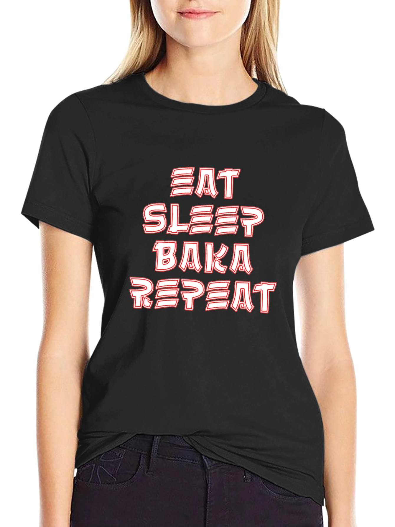 Eat Sleep Baka Repeat Graphic Tee