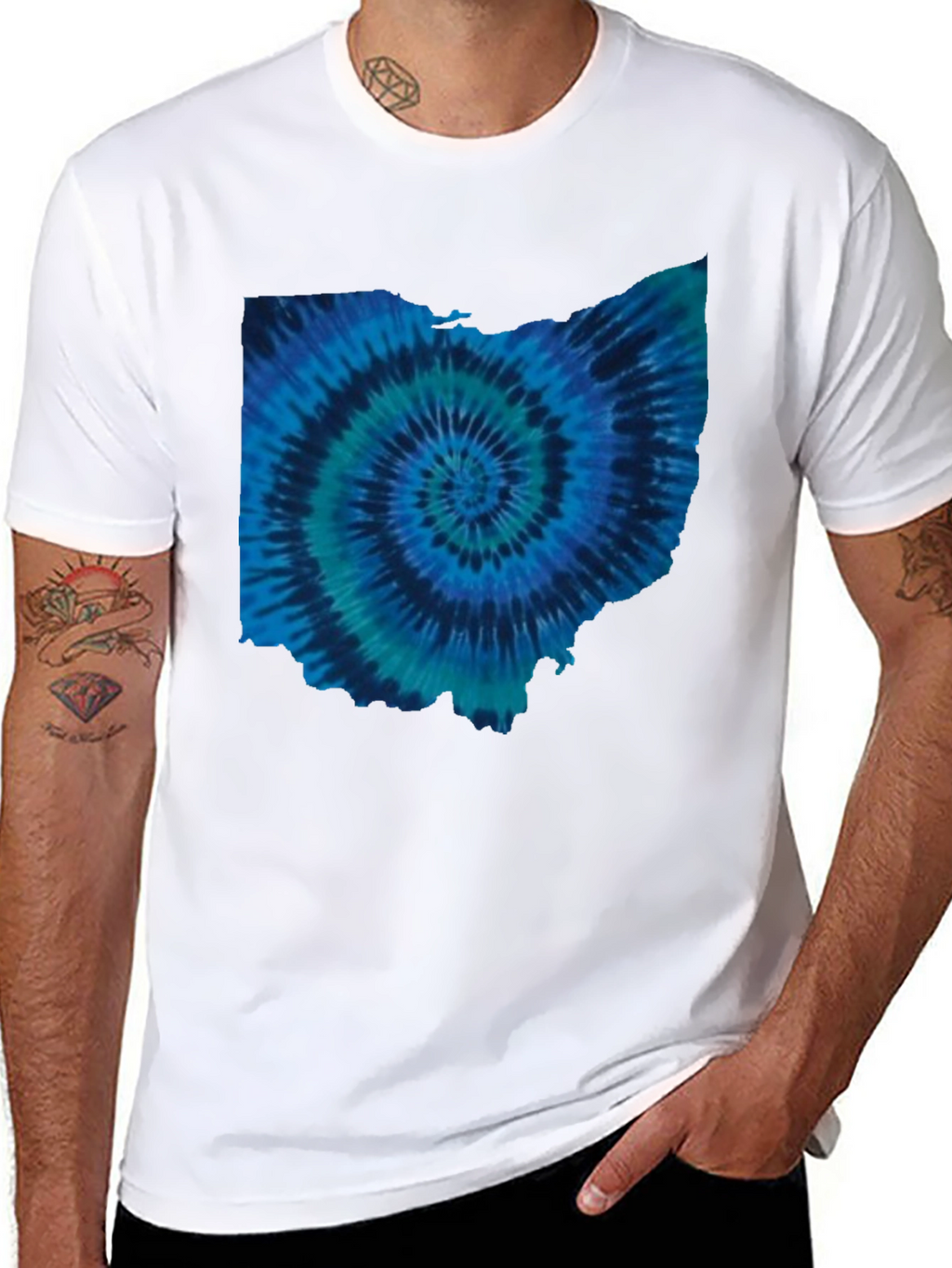 Ohio Tie Dye State Shape T-Shirt