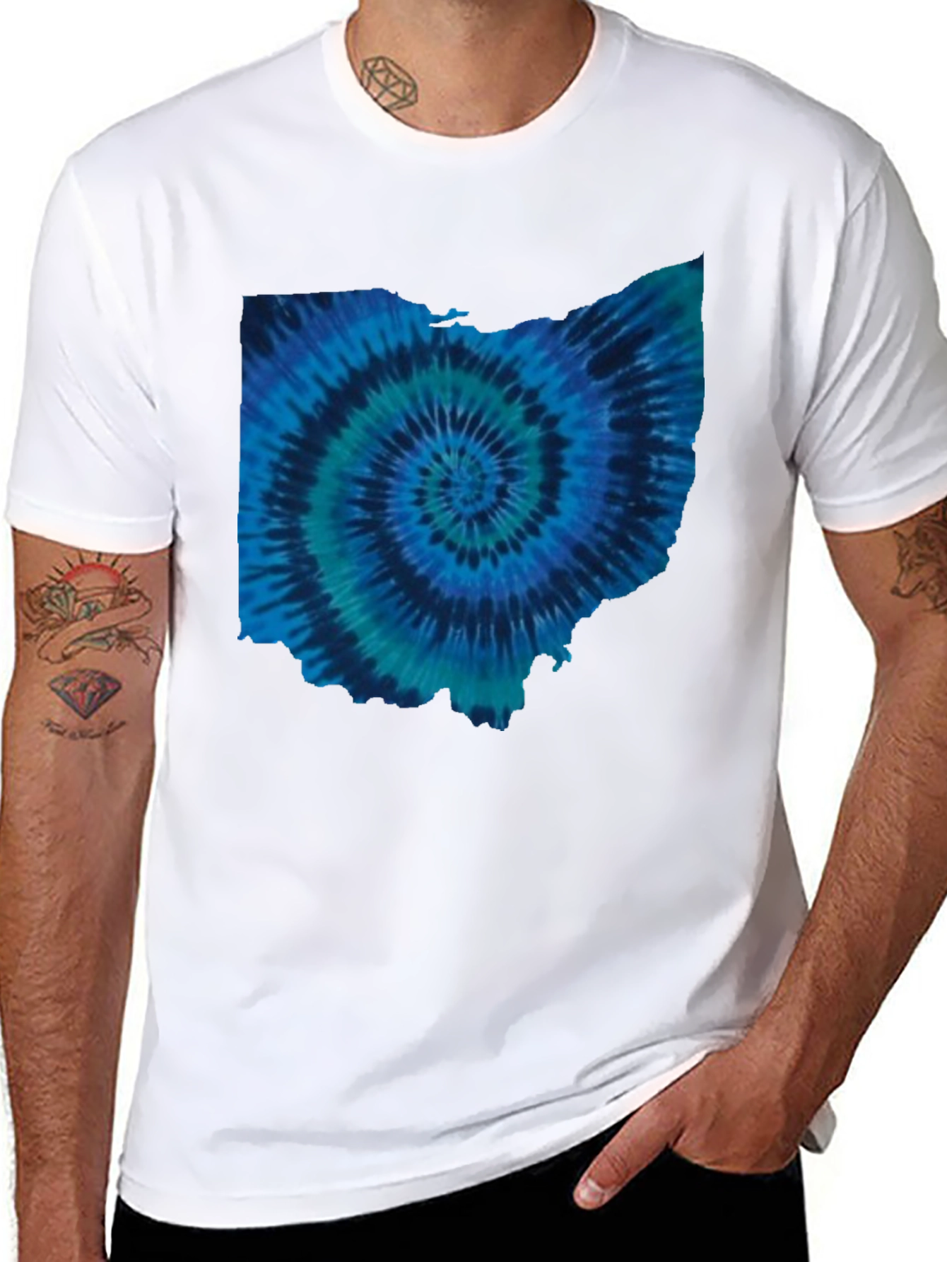 Ohio Tie Dye State Shape T-Shirt